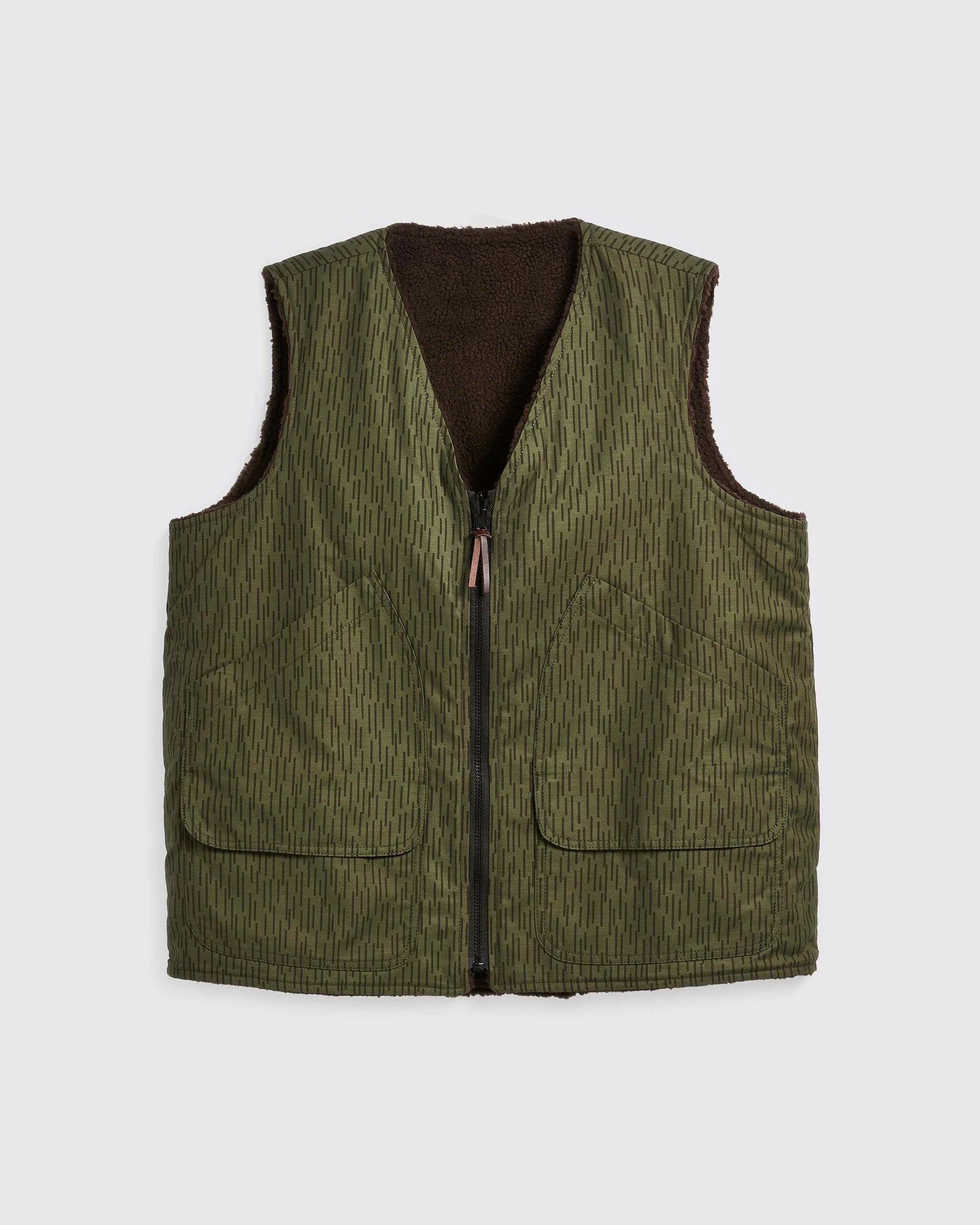 Reversible Foragers Vest - Raindrop Camo and Earth | Café Mountain