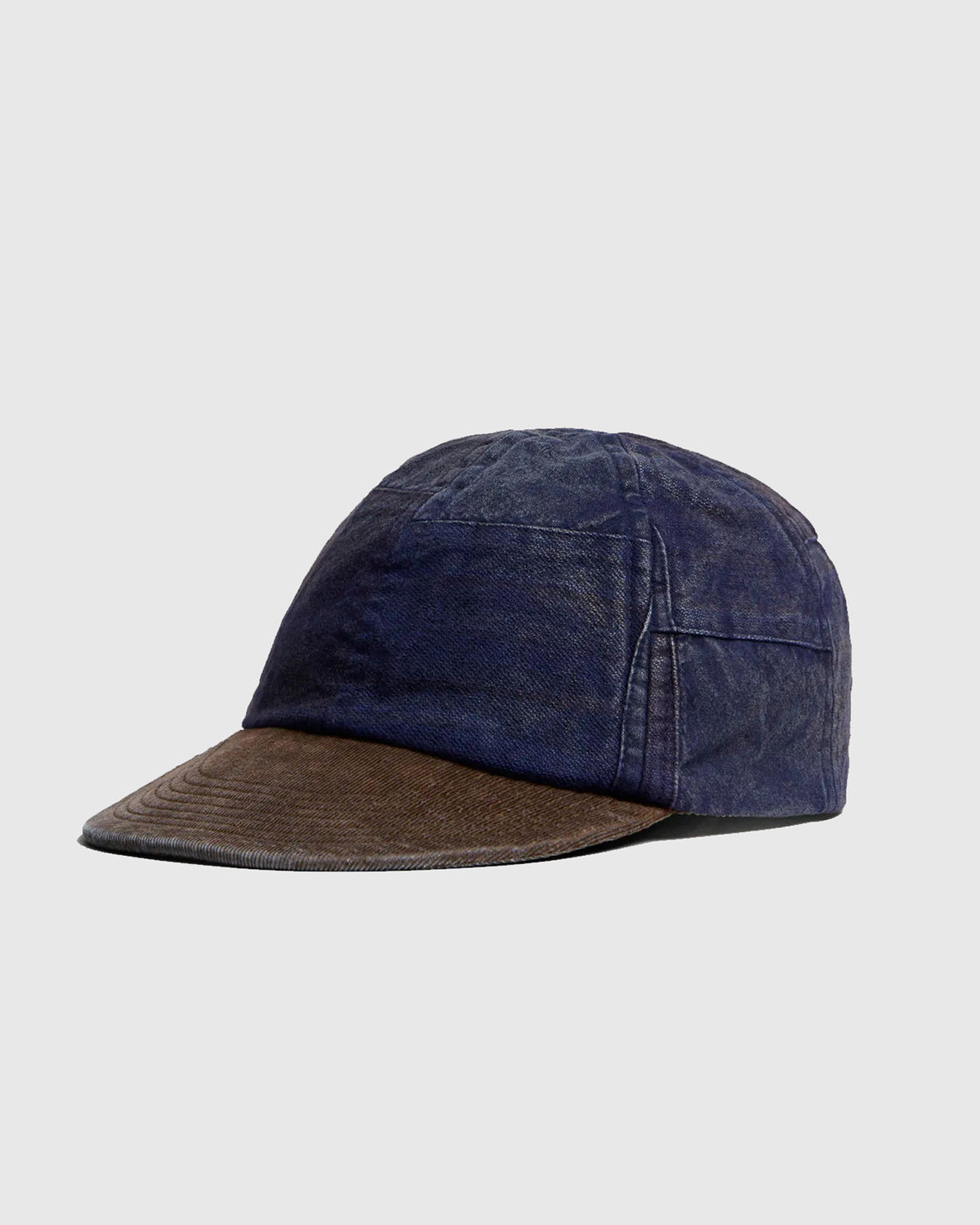 Patchwork Madras Cap - Blue and Bark Patchwork