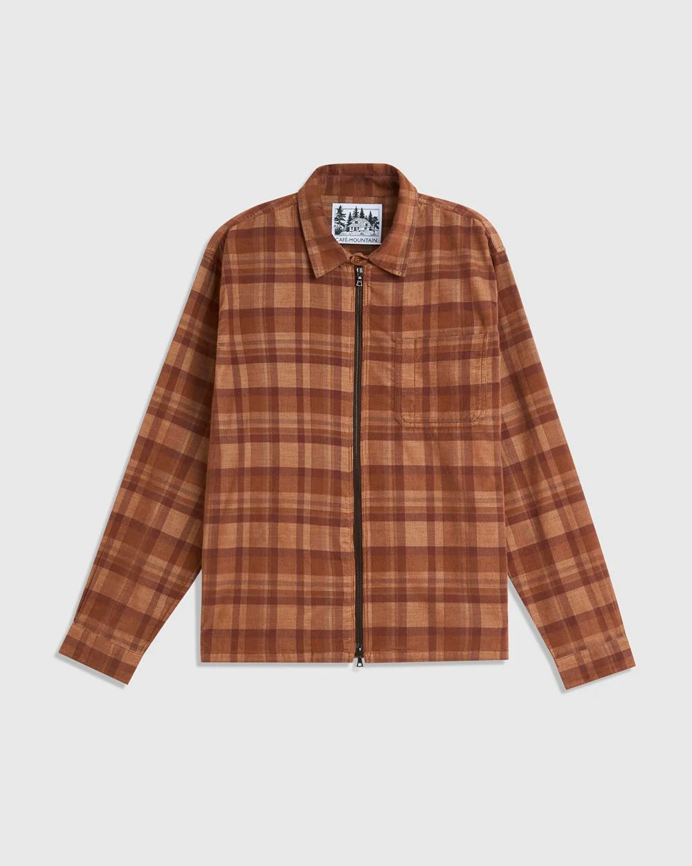 Cord Zip Through Jacket - Orange And Rust