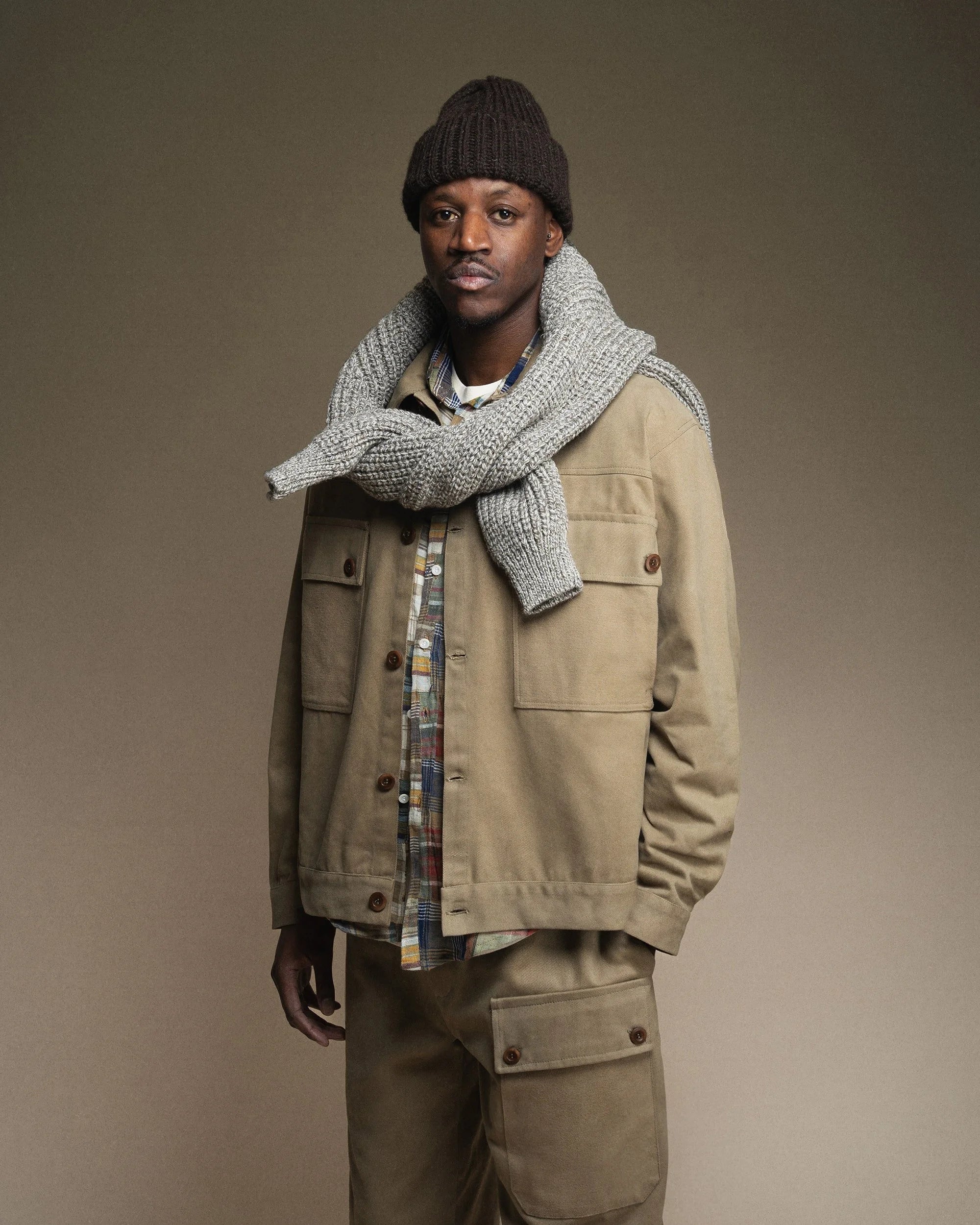 Reverse Panel Workers Jacket - Washed Limestone