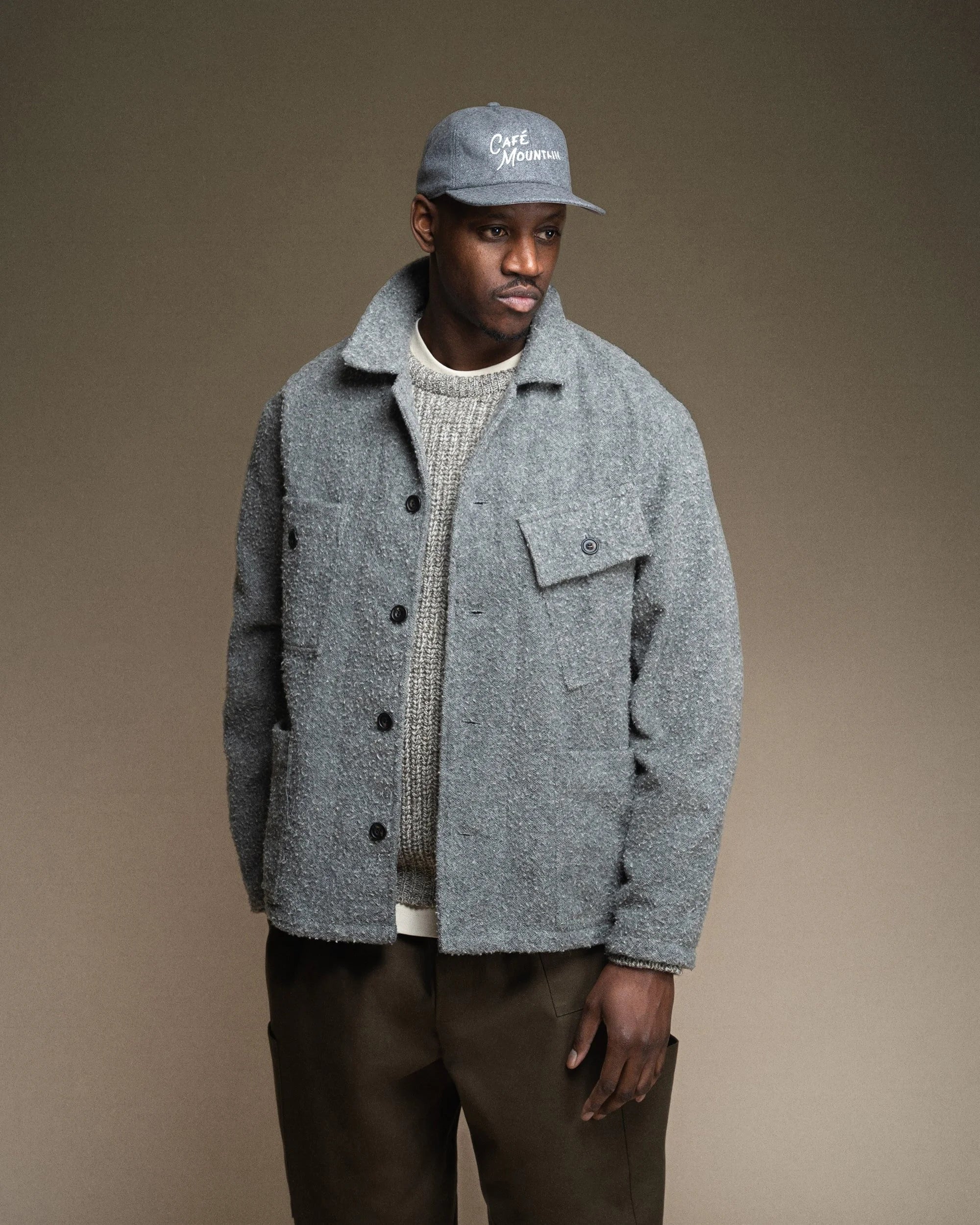 Script Logo Wool Cap - Vintage Grey