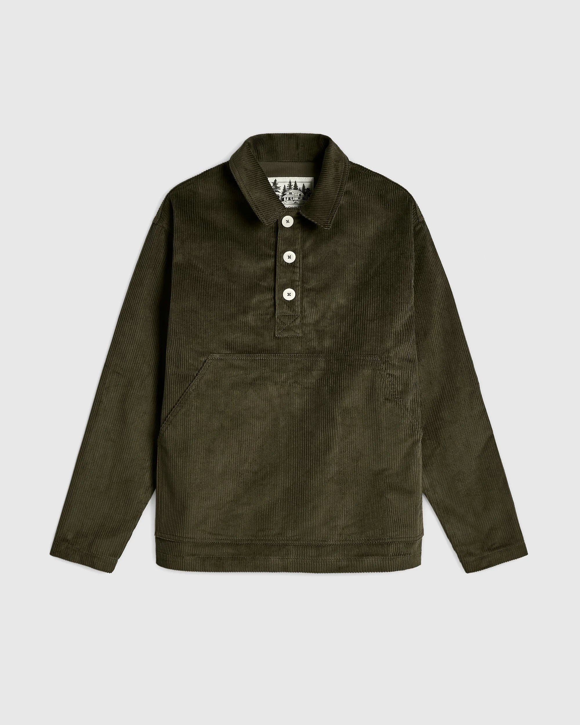 Cord Leisure Popover Shirt - Moss