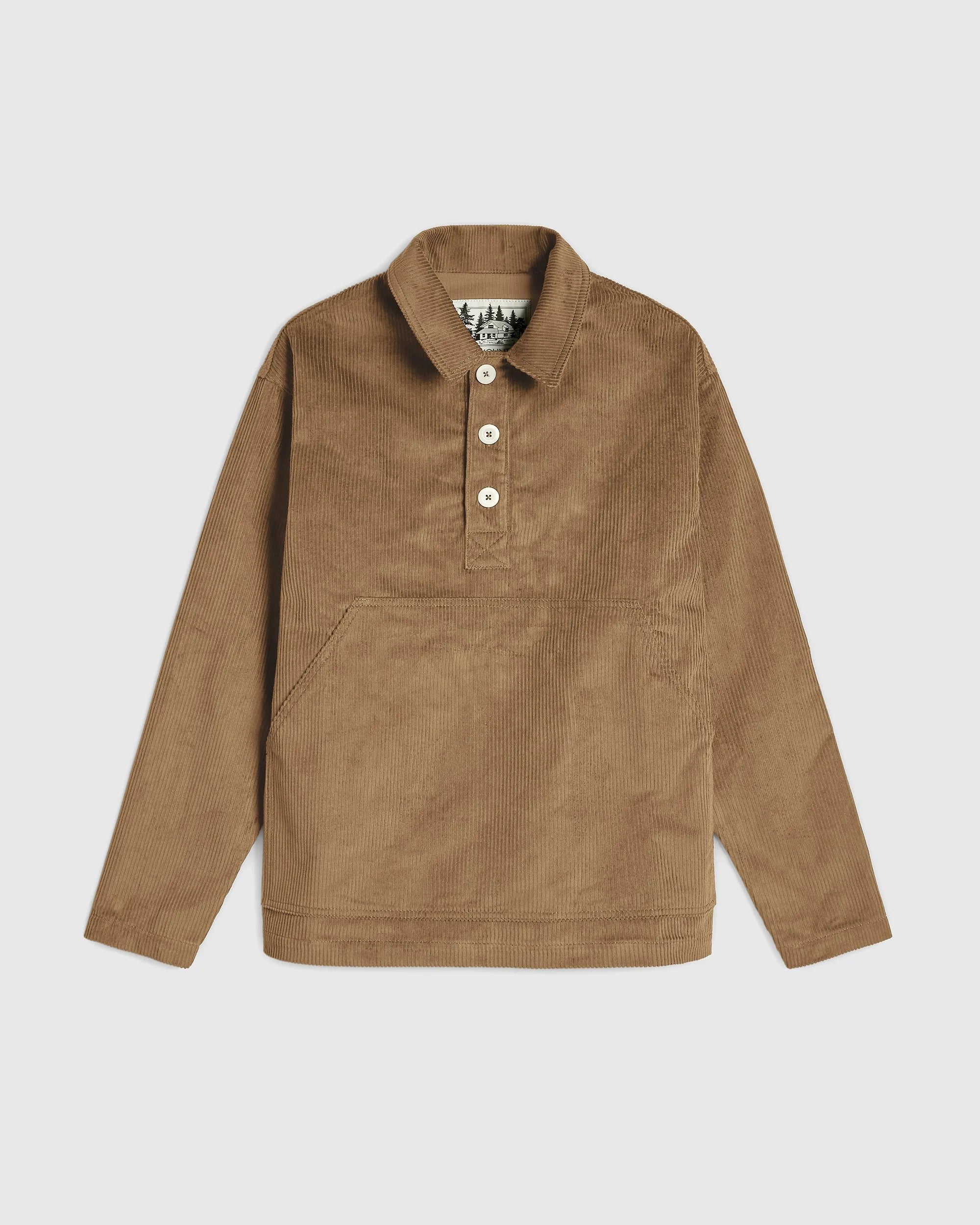 Cord Leisure Popover Shirt - Taupe