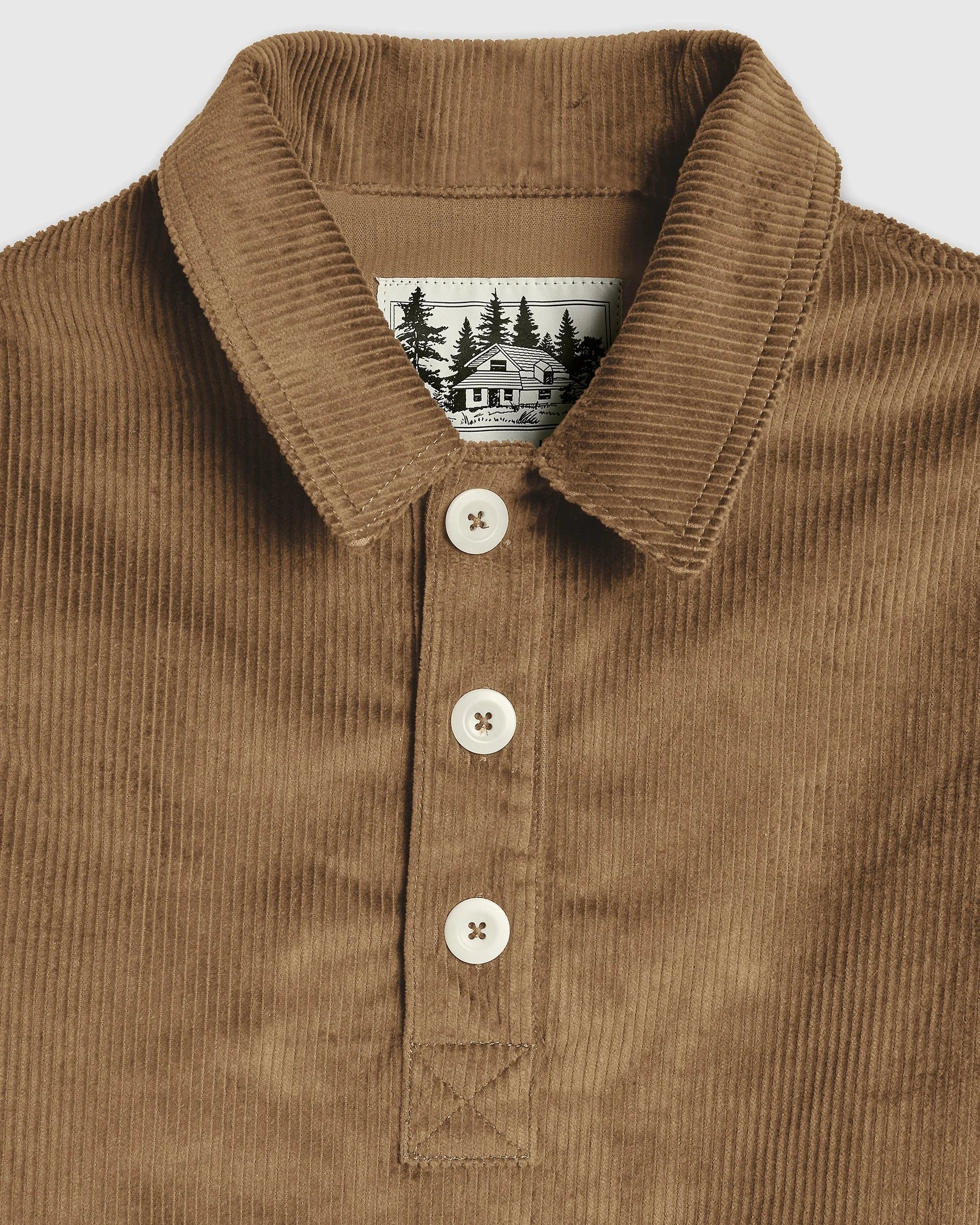 Cord Leisure Popover Shirt - Taupe