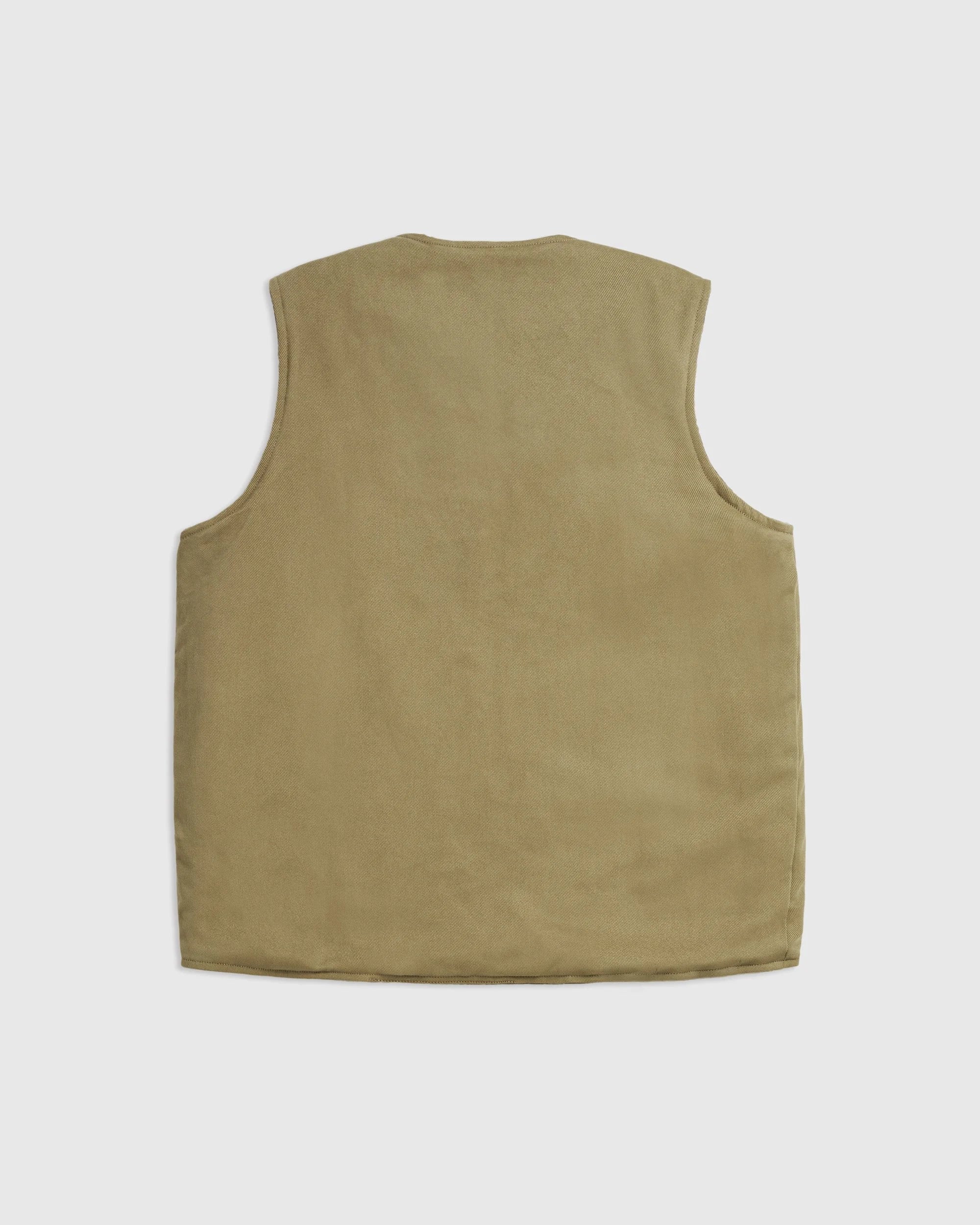 Reversible Foragers Vest - Washed Limestone and Olive