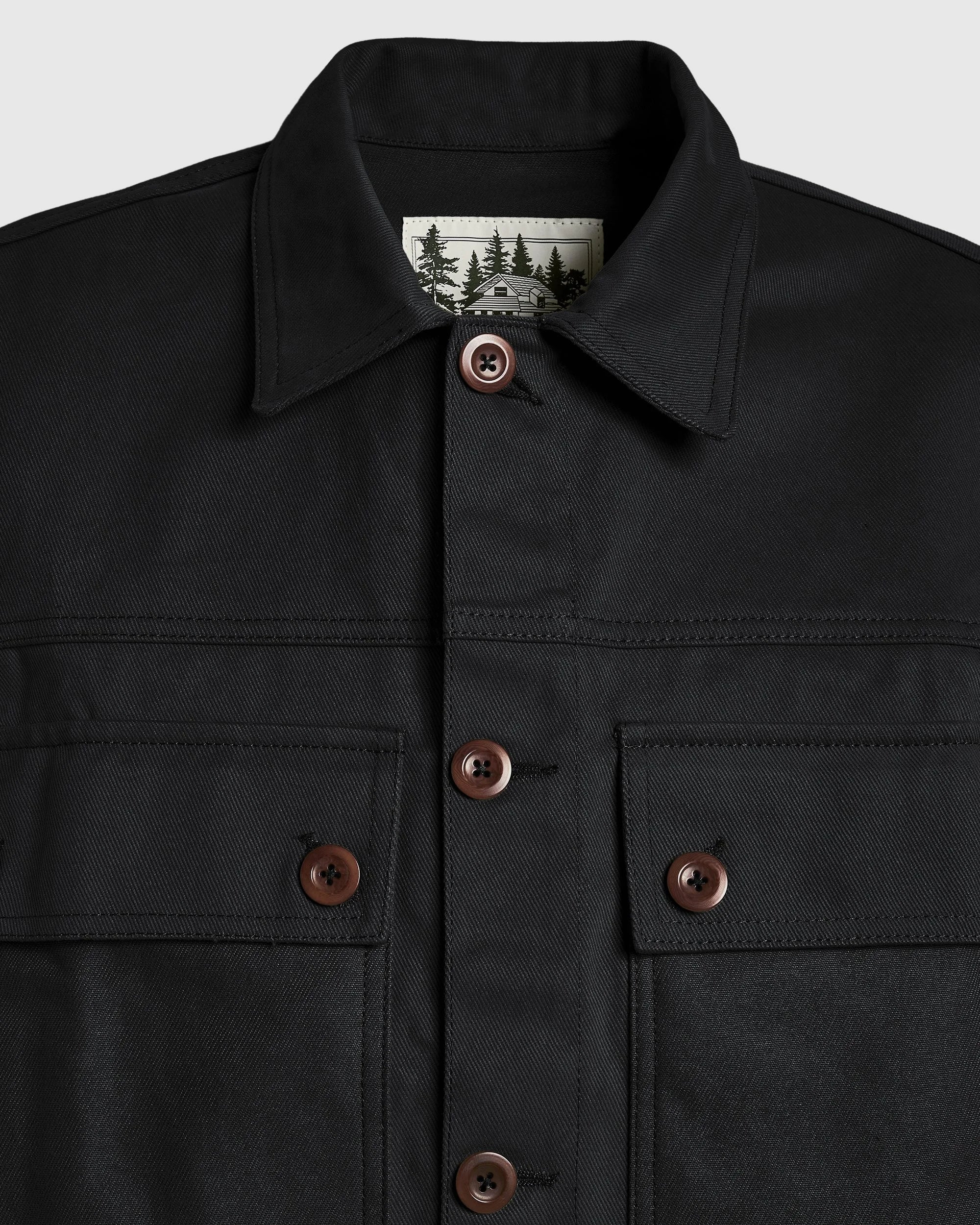 Reverse Panel Workers Jacket - Washed Coal
