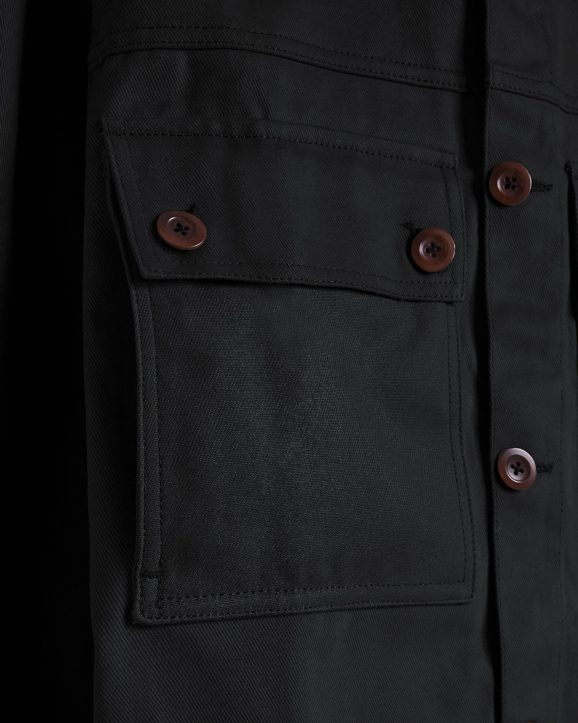 Reverse Panel Workers Jacket - Washed Coal