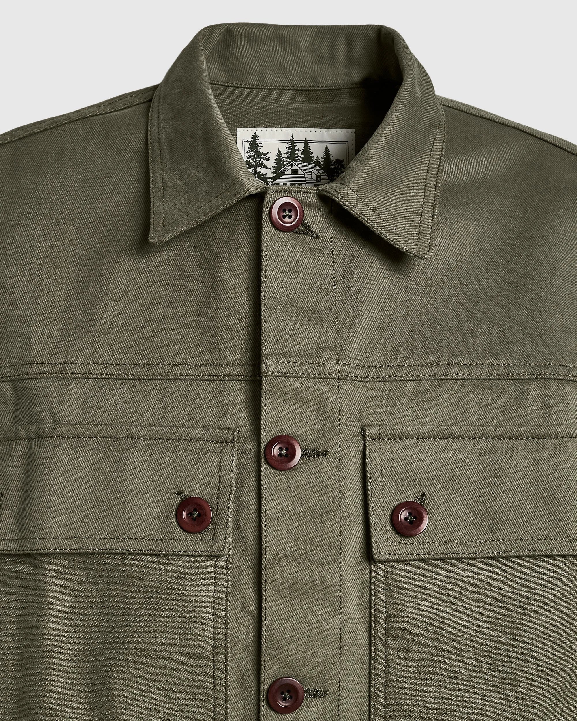 Reverse Panel Workers Jacket - Washed Moss