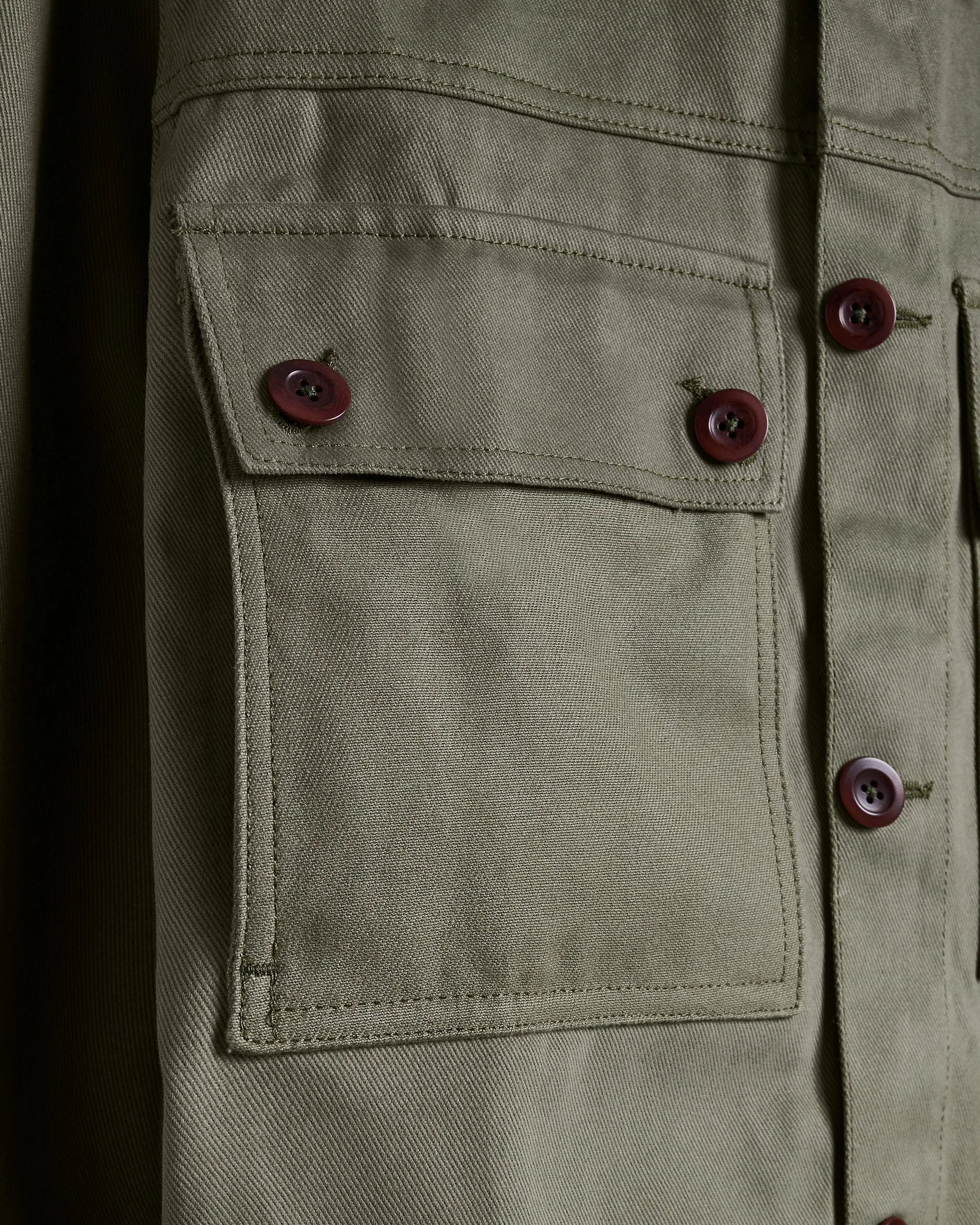 Reverse Panel Workers Jacket - Washed Moss