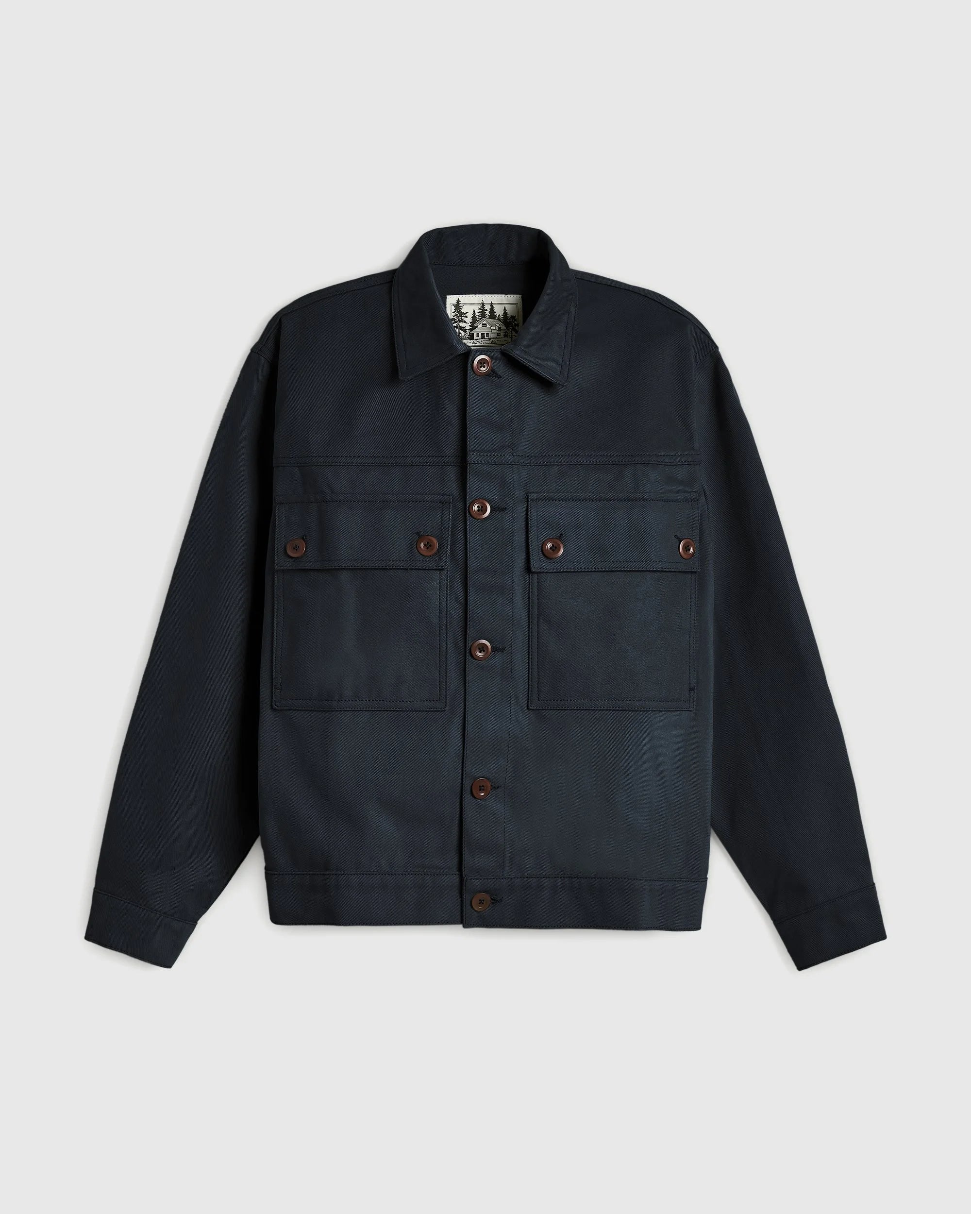 Reverse Panel Workers Jacket - Washed Navy