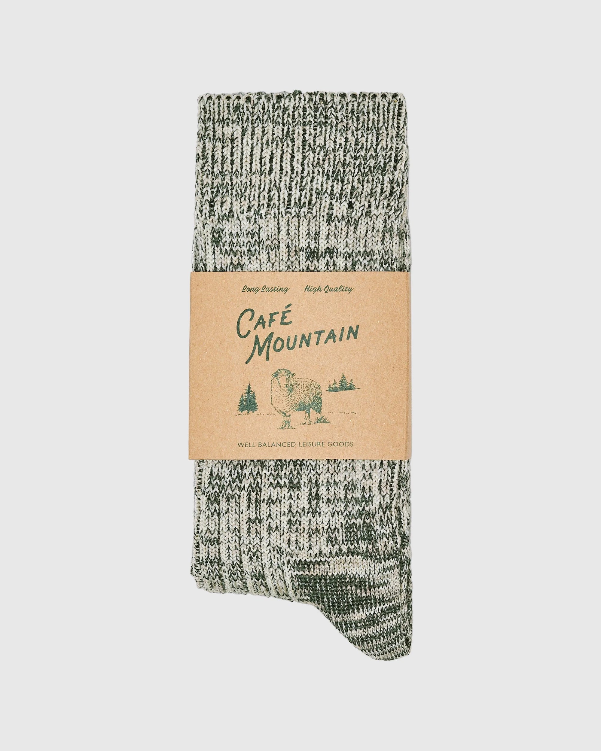 Slub Wool Trek Sock - Olive Mix