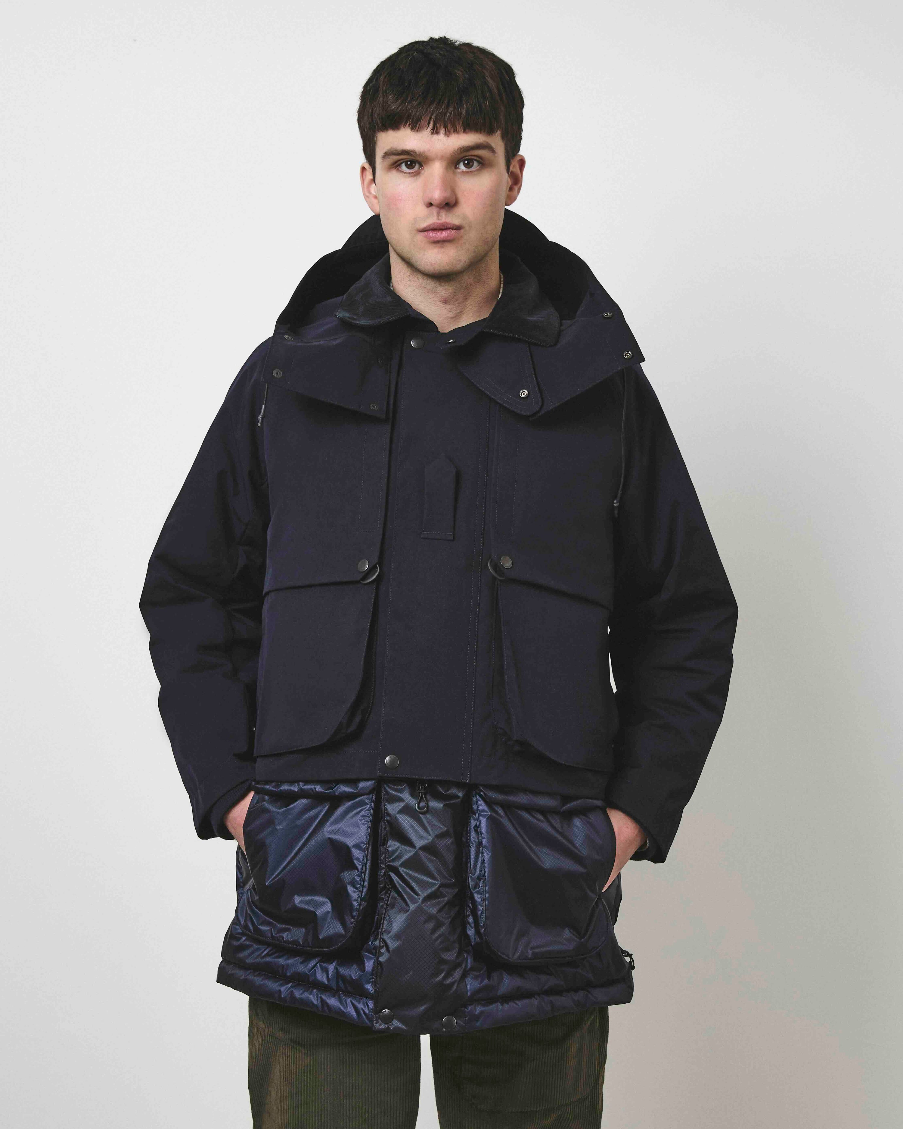 Café Mountain x Norbit by Hiroshi Nozawa '2-in-1' Layered Down Jacket - Navy