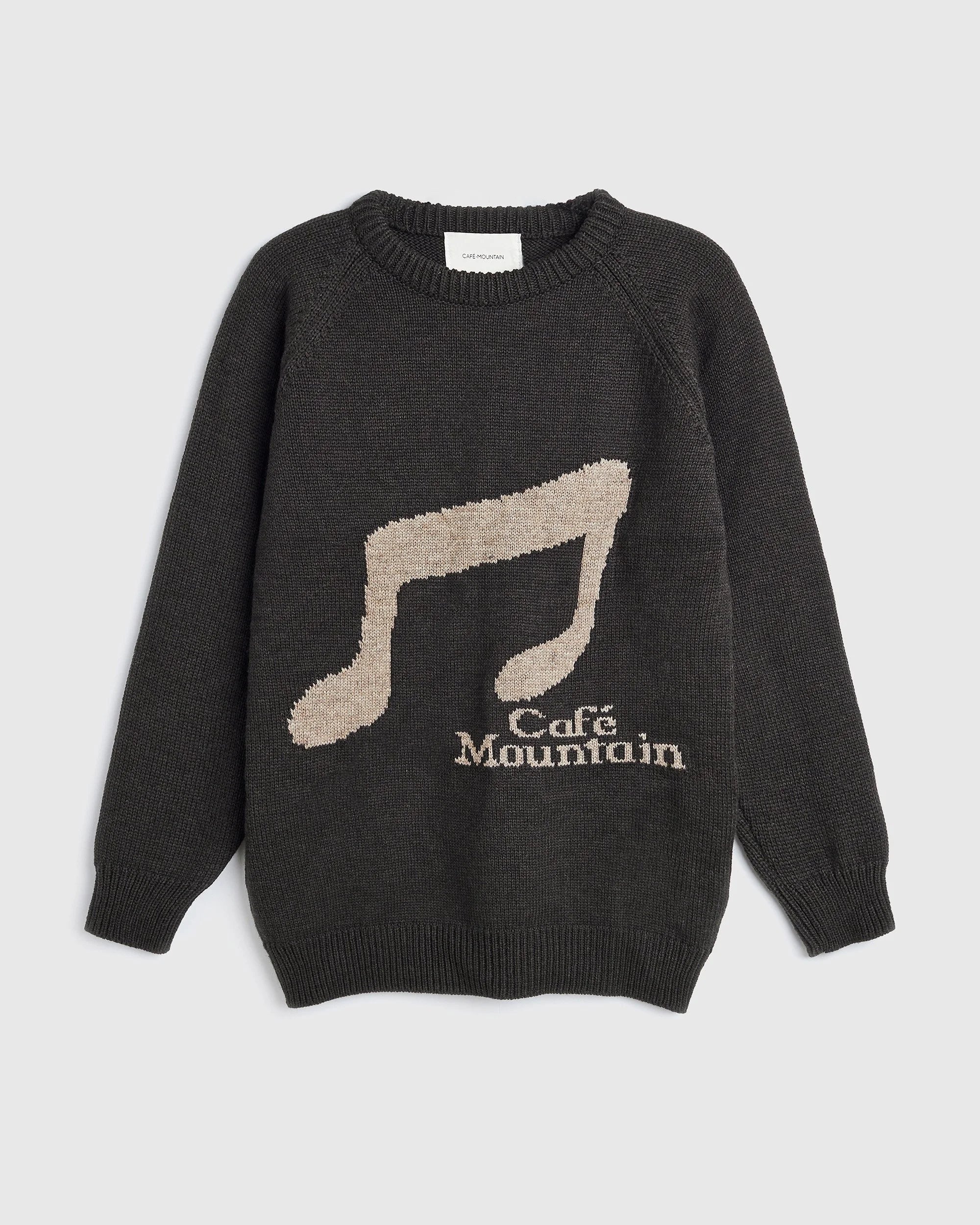 Note Jacquard Raglan Knit - Earth and Oat