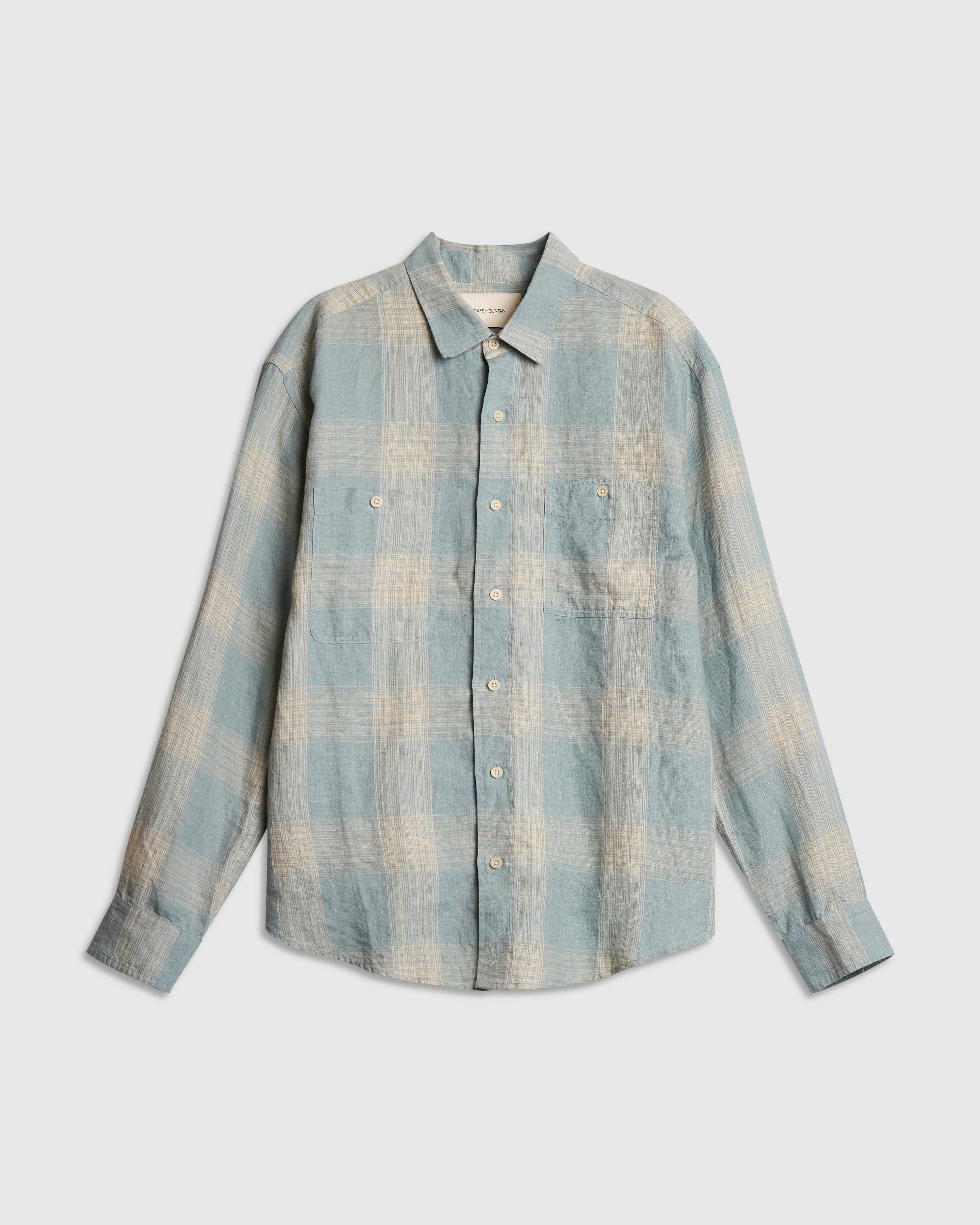 Workers Shirt - Sky Linen Check
