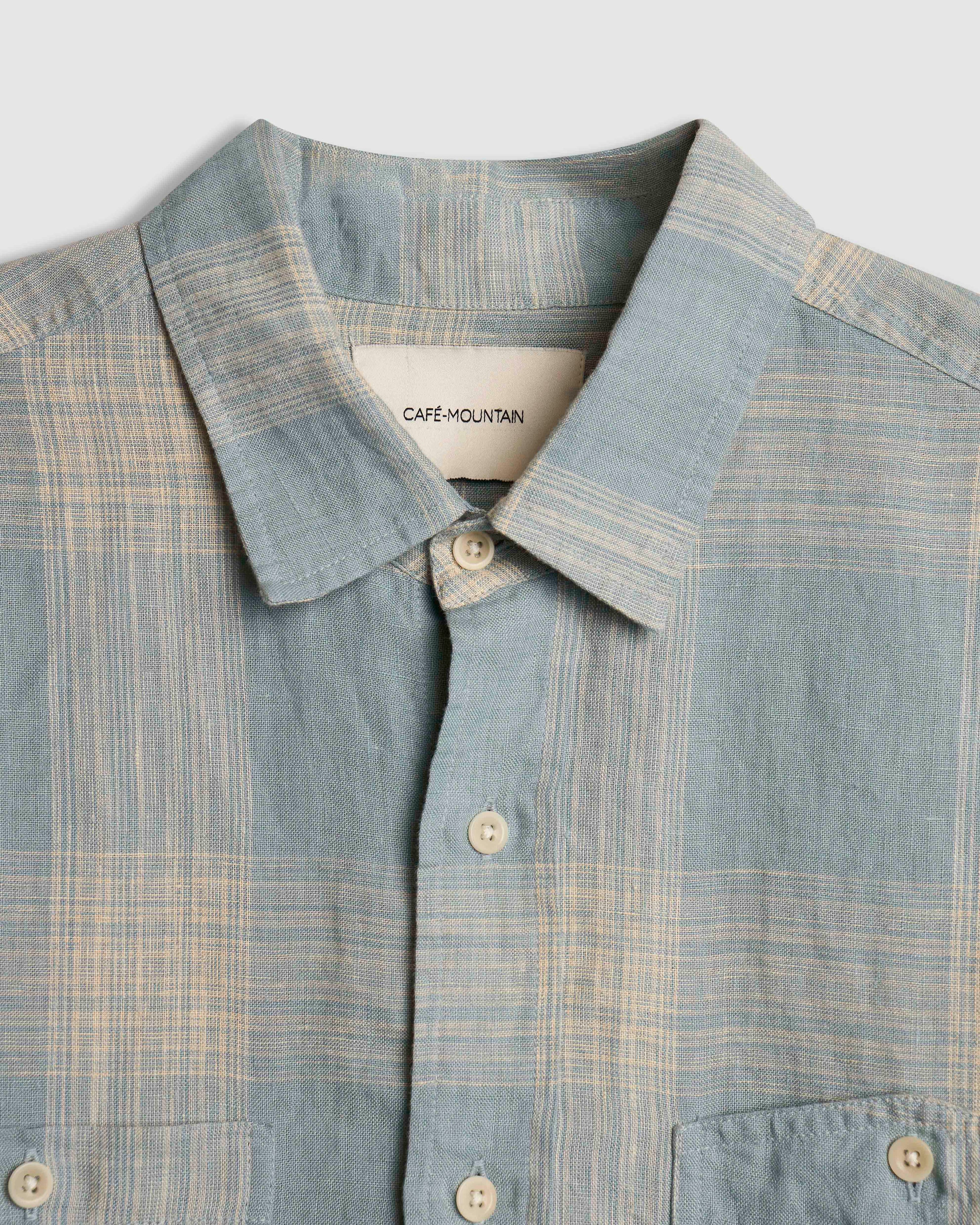Workers Shirt - Sky Linen Check