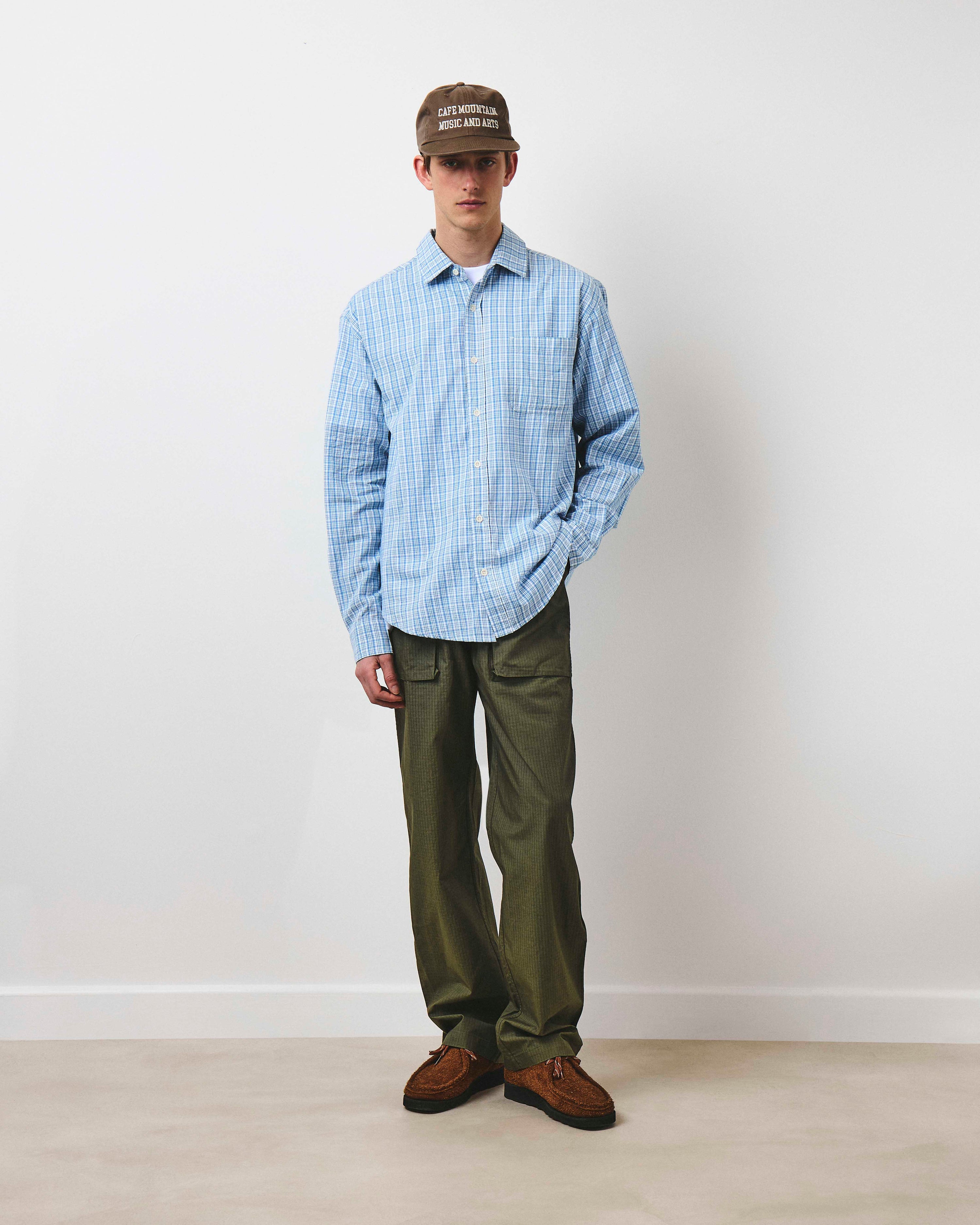 Handloom Check Heritage Shirt - Blue Dust And Natural