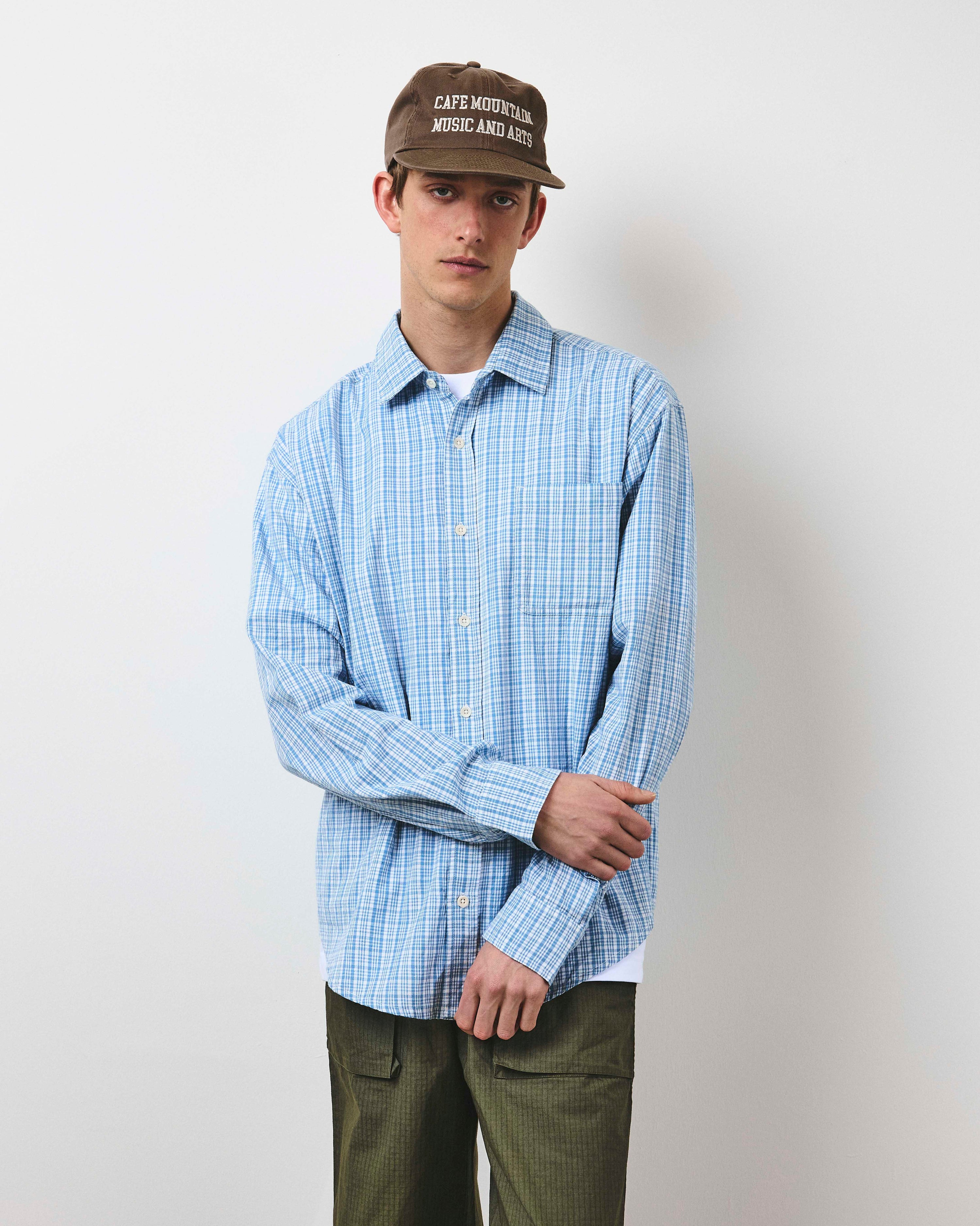 Handloom Check Heritage Shirt - Blue Dust And Natural