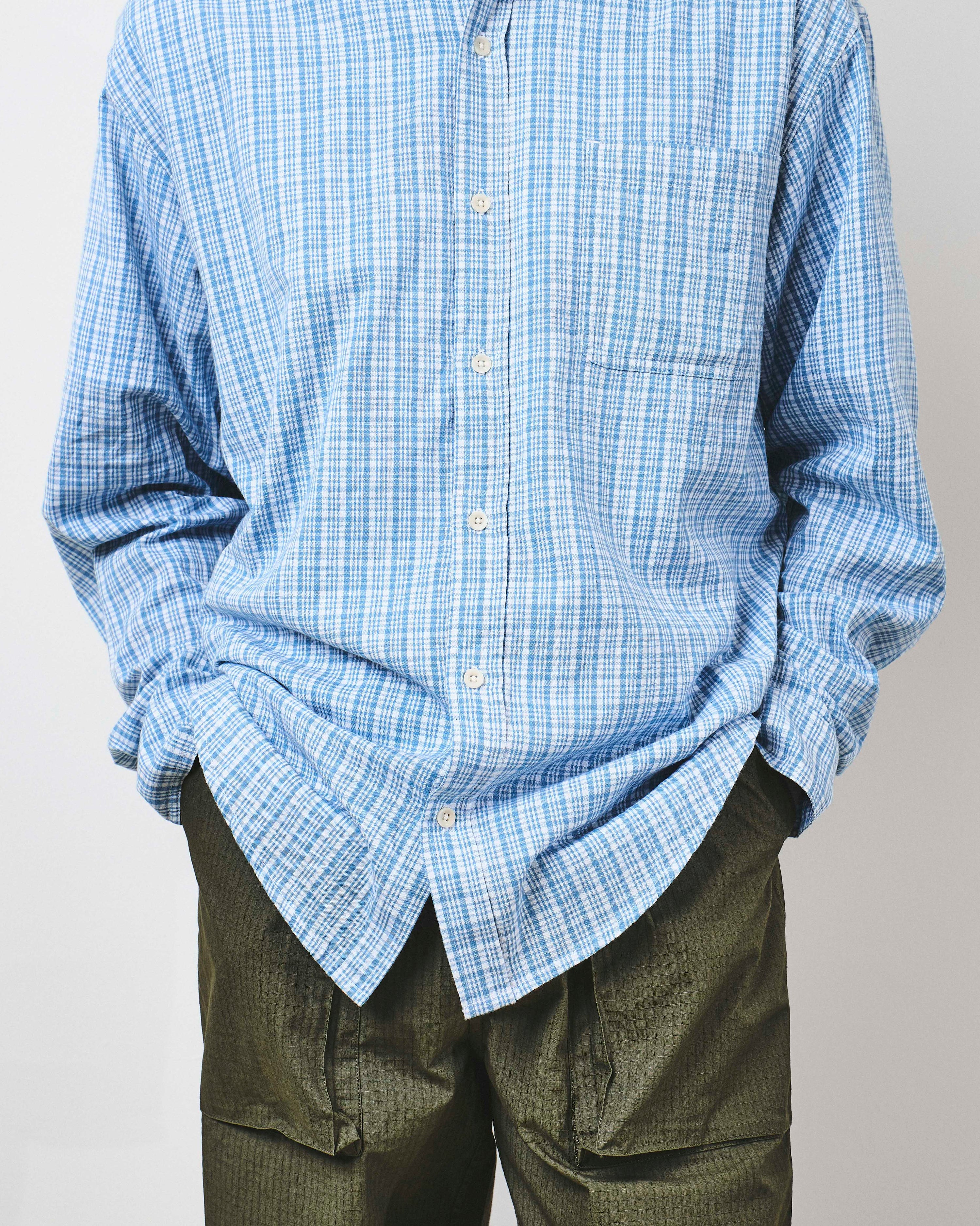 Handloom Check Heritage Shirt - Blue Dust And Natural