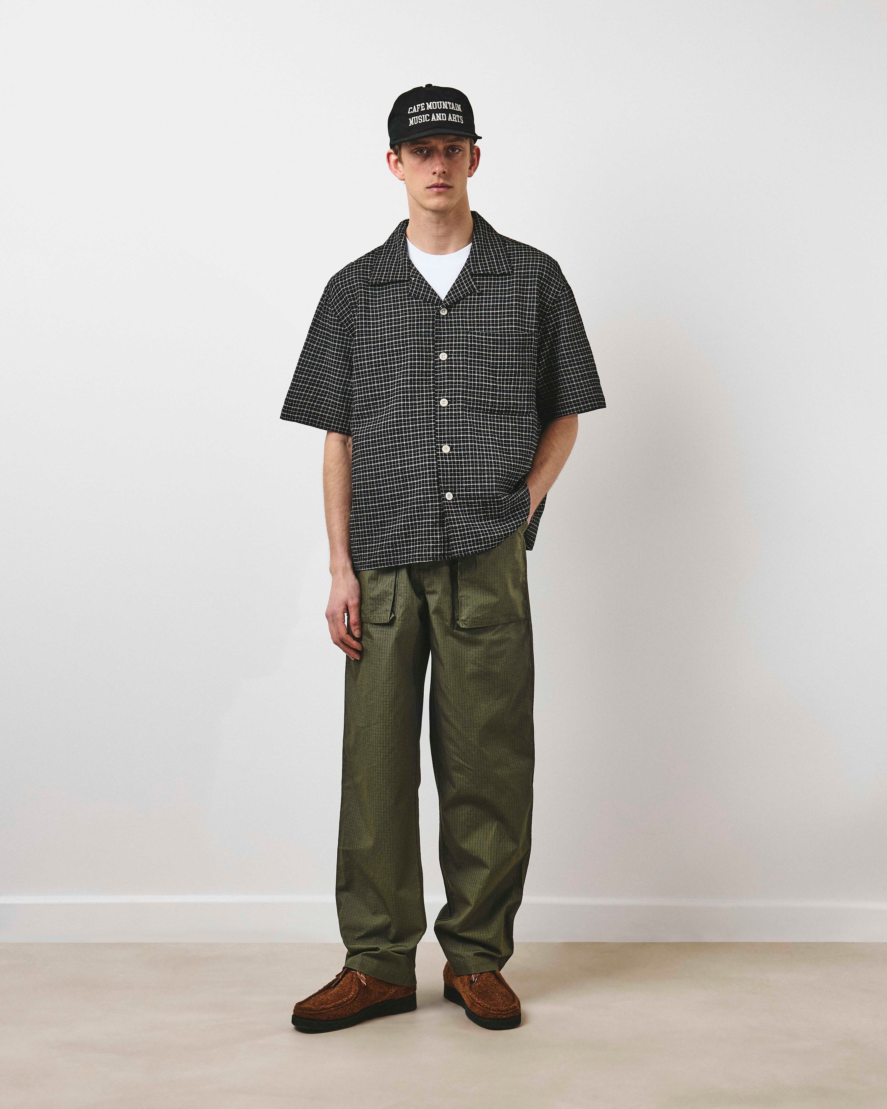 Loose Check Vacation Shirt - Black