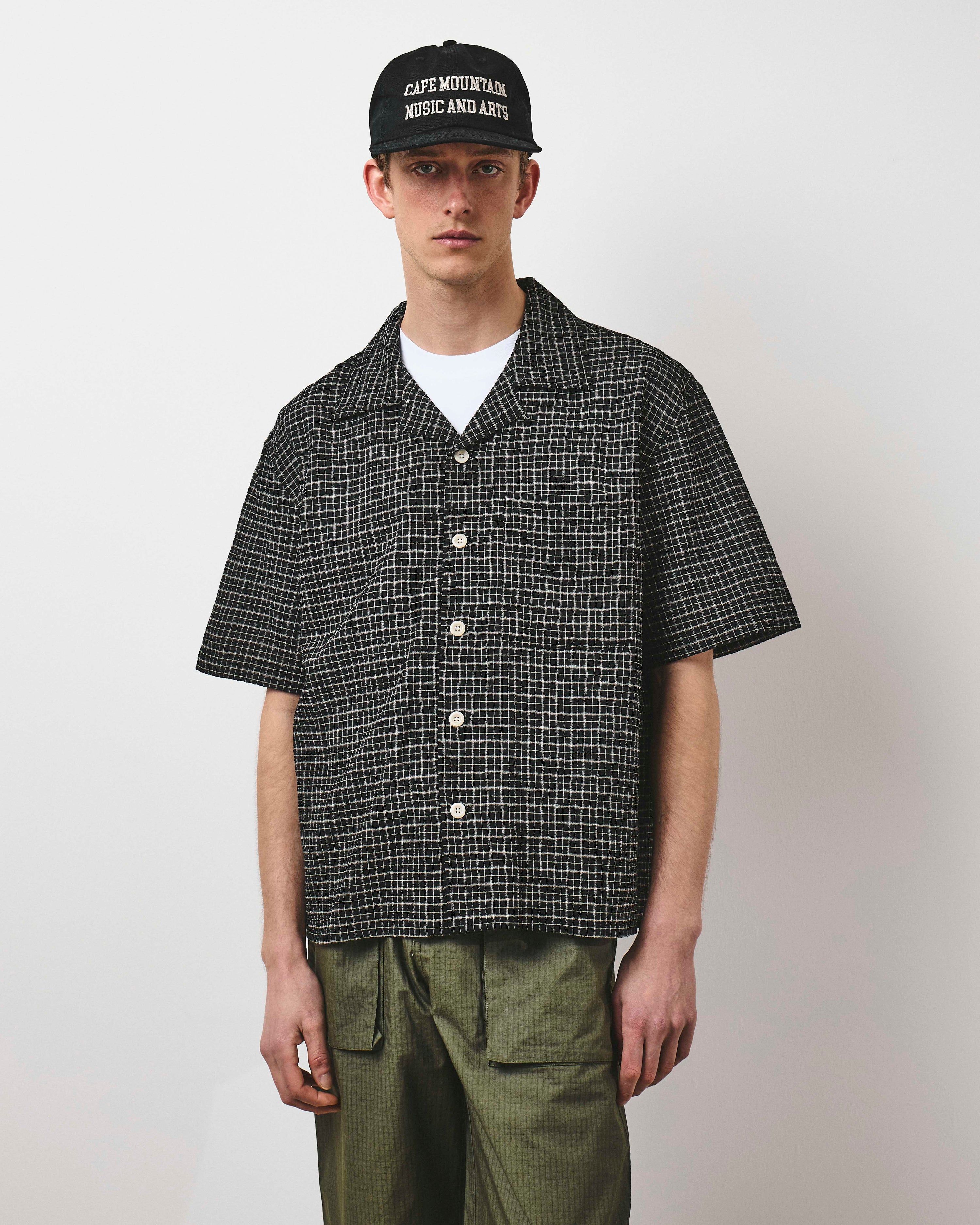 Loose Check Vacation Shirt - Black