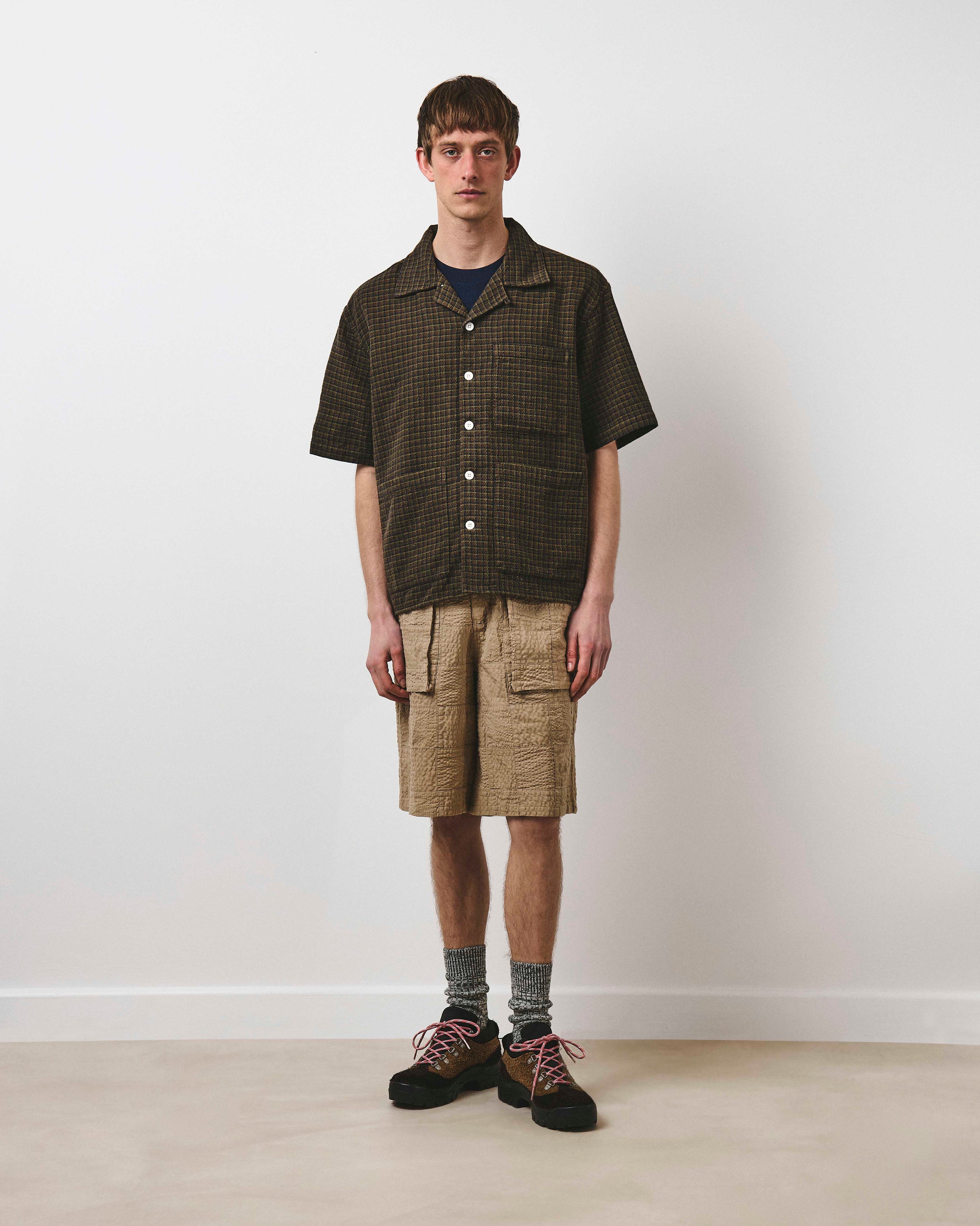 3 Pocket Summer Shirt - Mud And Kiwi Check