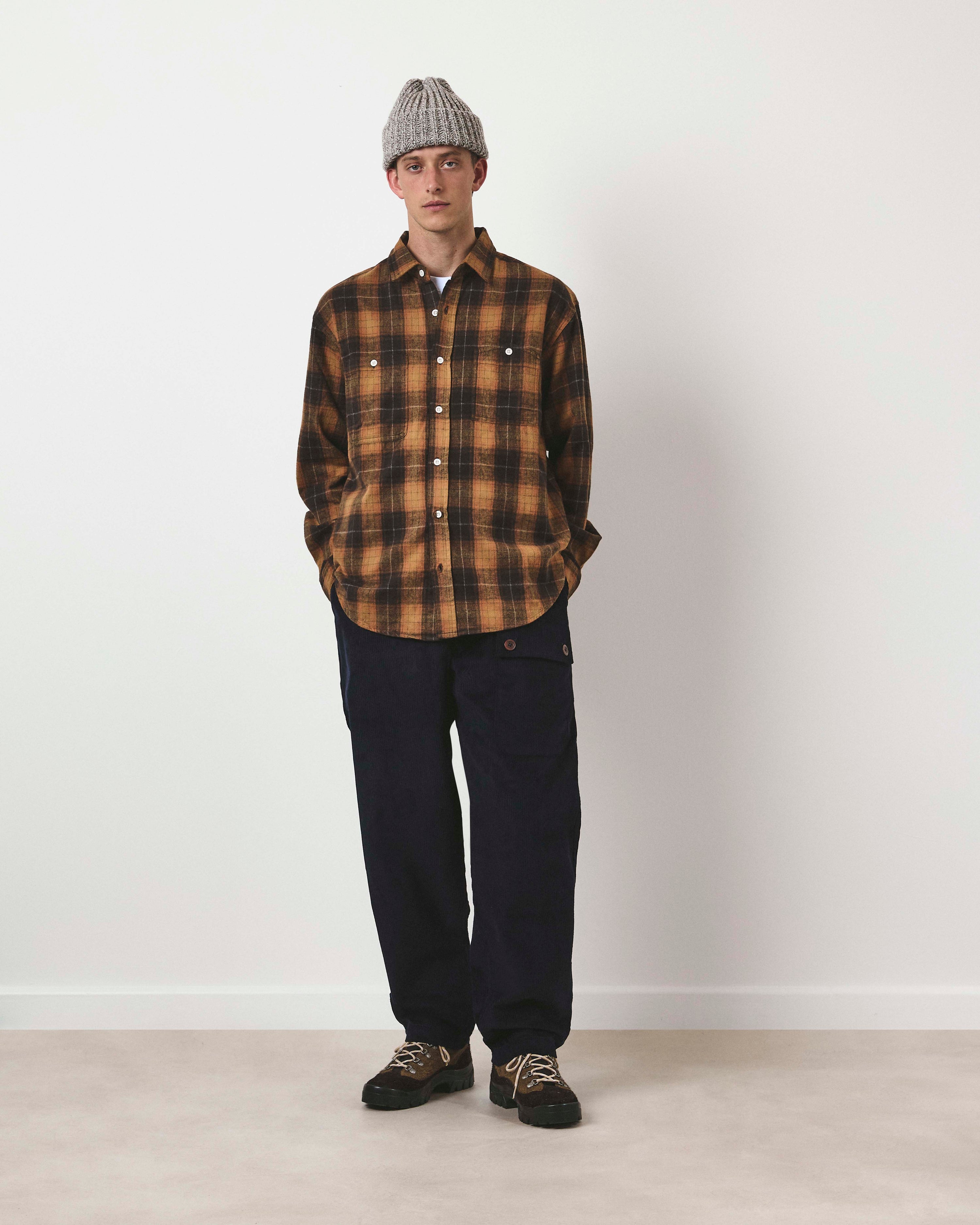 Brushed Check Workers Shirt - Meadow Check