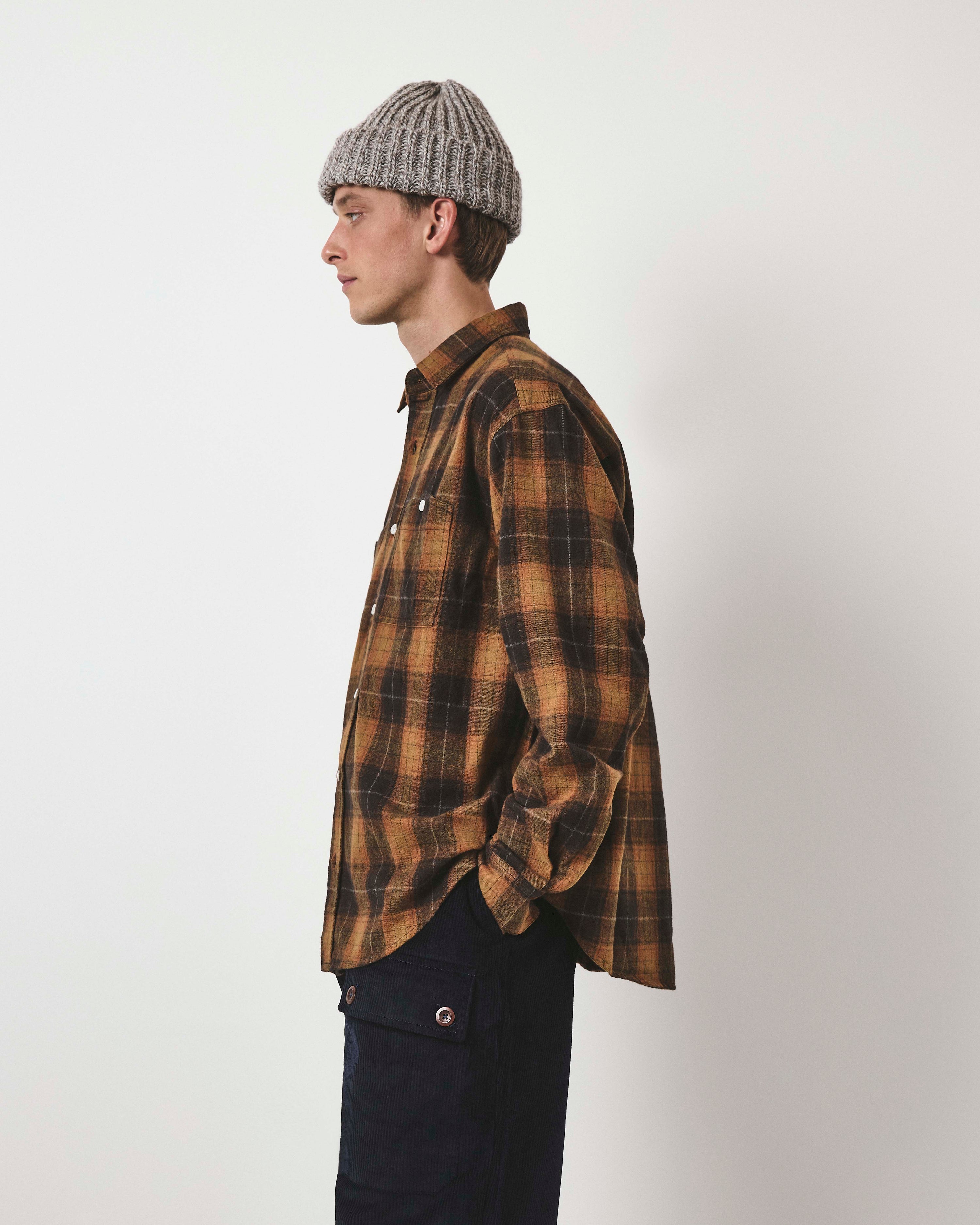 Brushed Check Workers Shirt - Meadow Check