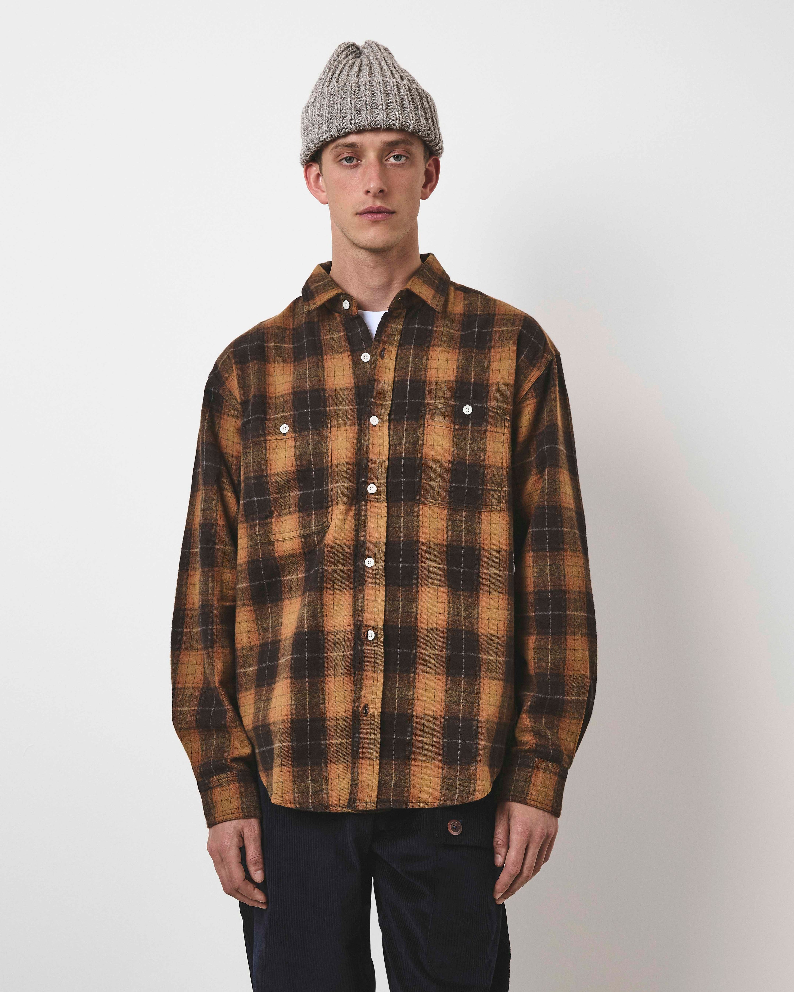 Brushed Check Workers Shirt - Meadow Check
