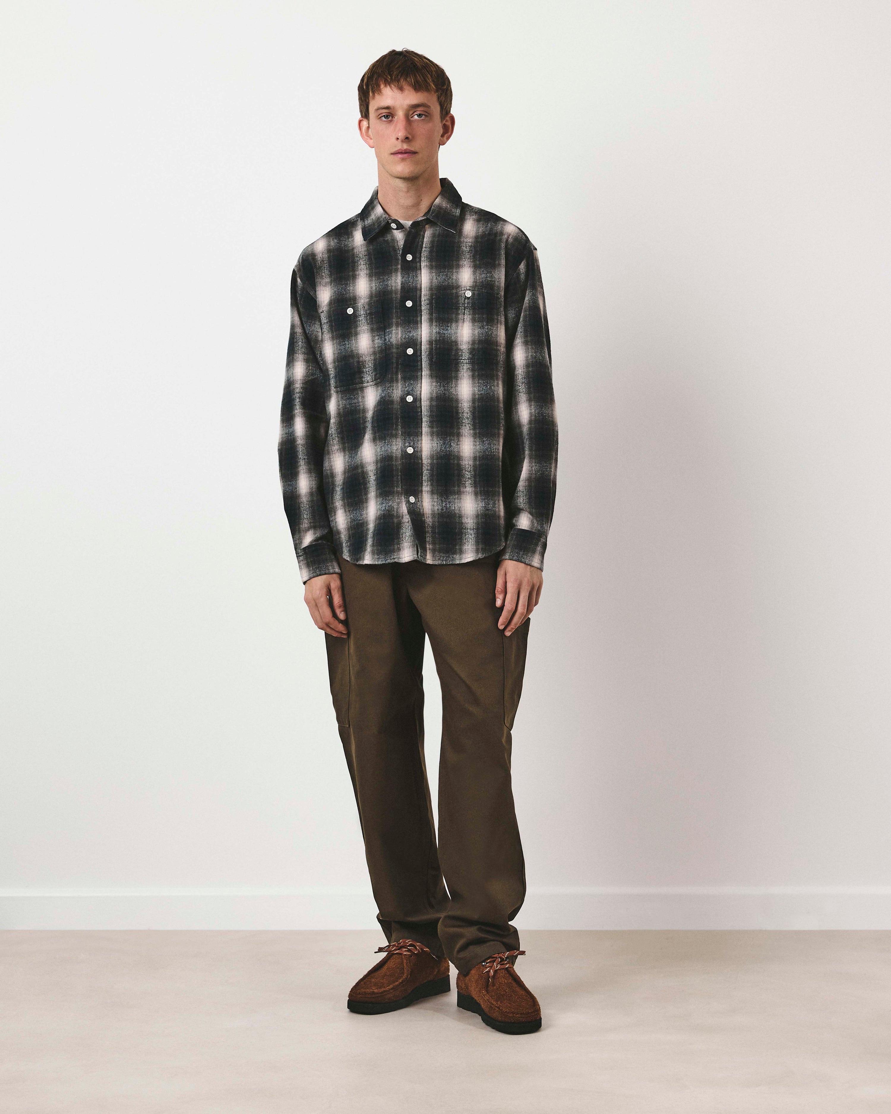 Brushed Check Workers Shirt - Sundown