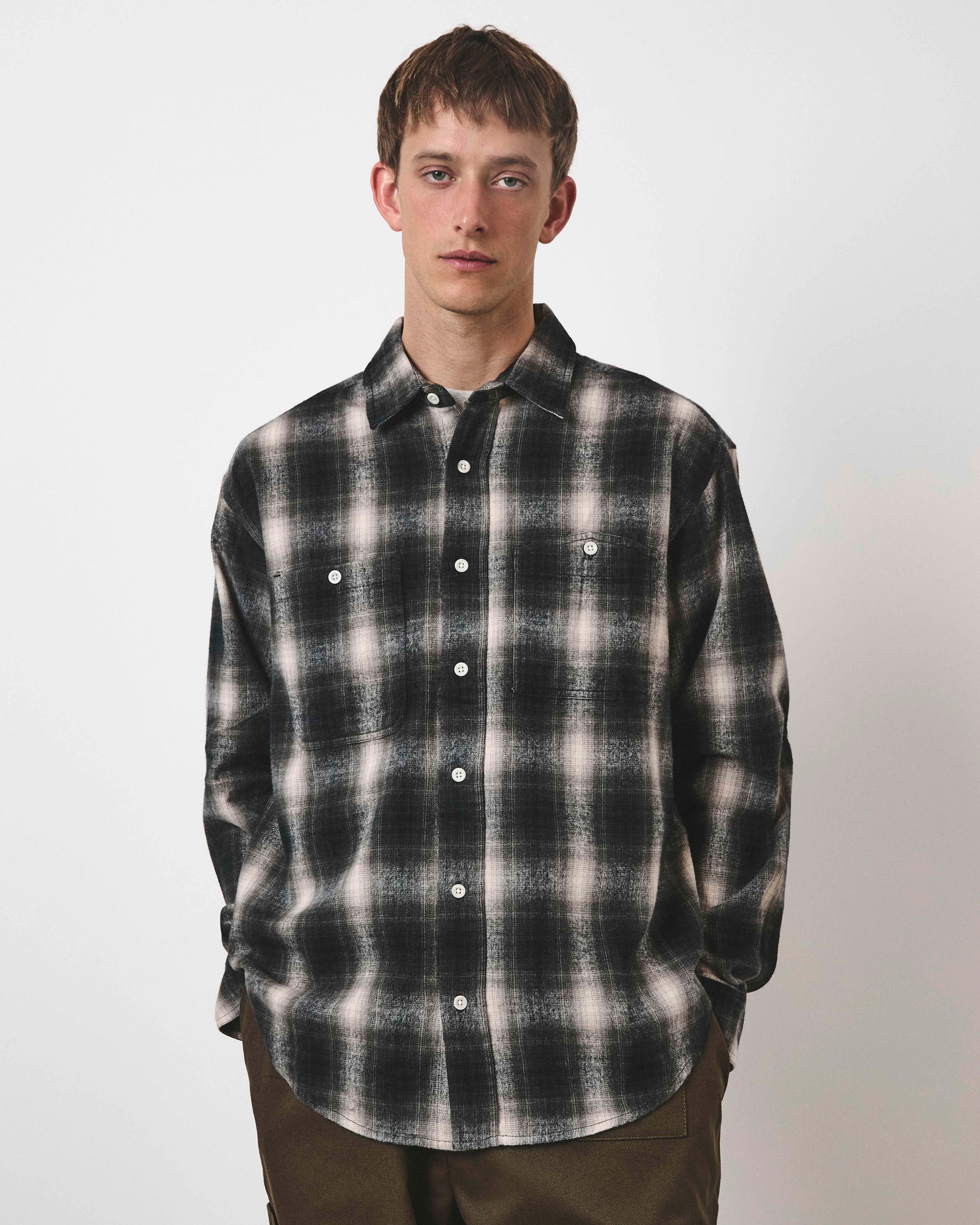 Brushed Check Workers Shirt - Sundown