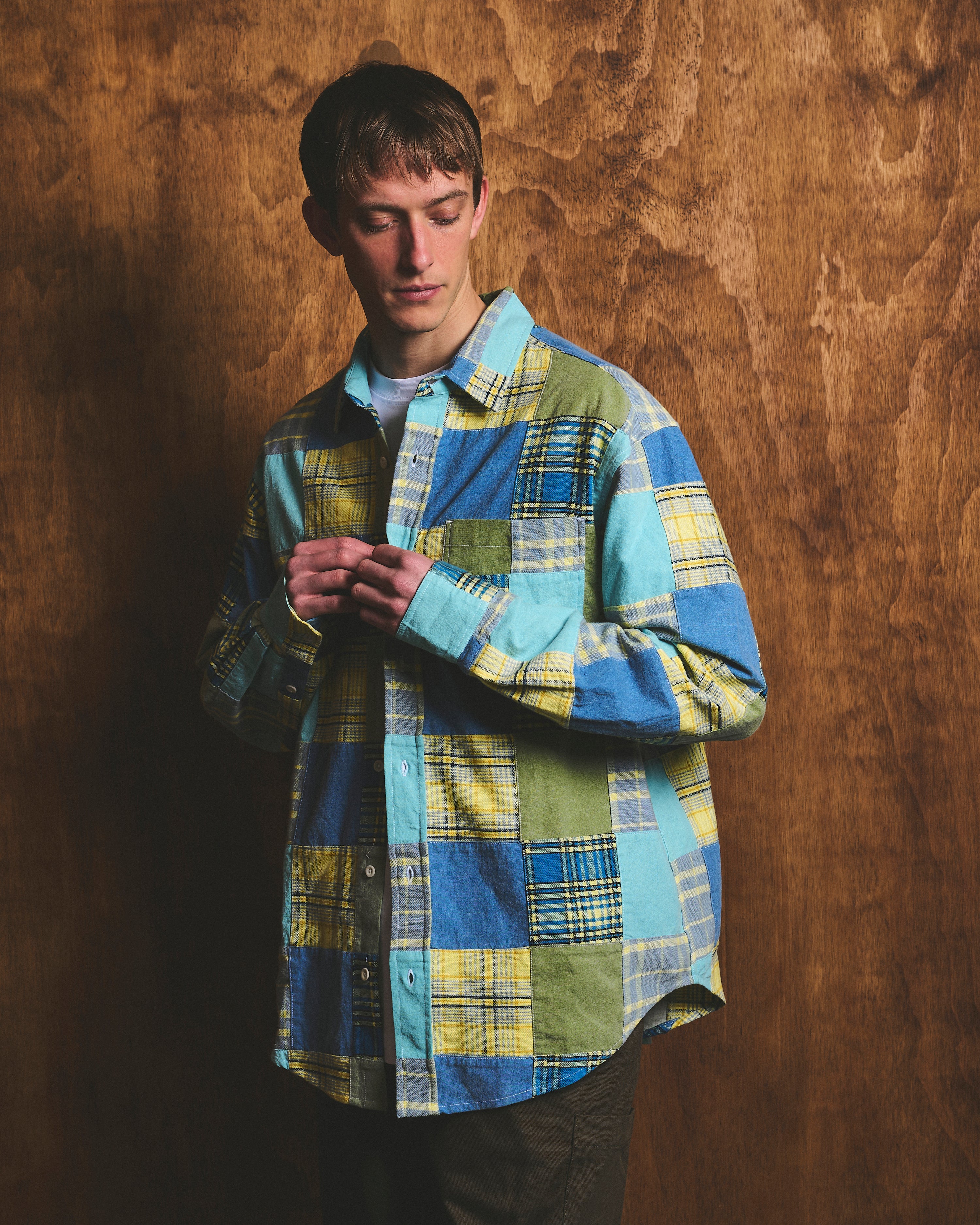 Patchwork Heritage Shirt - Crazy Azure