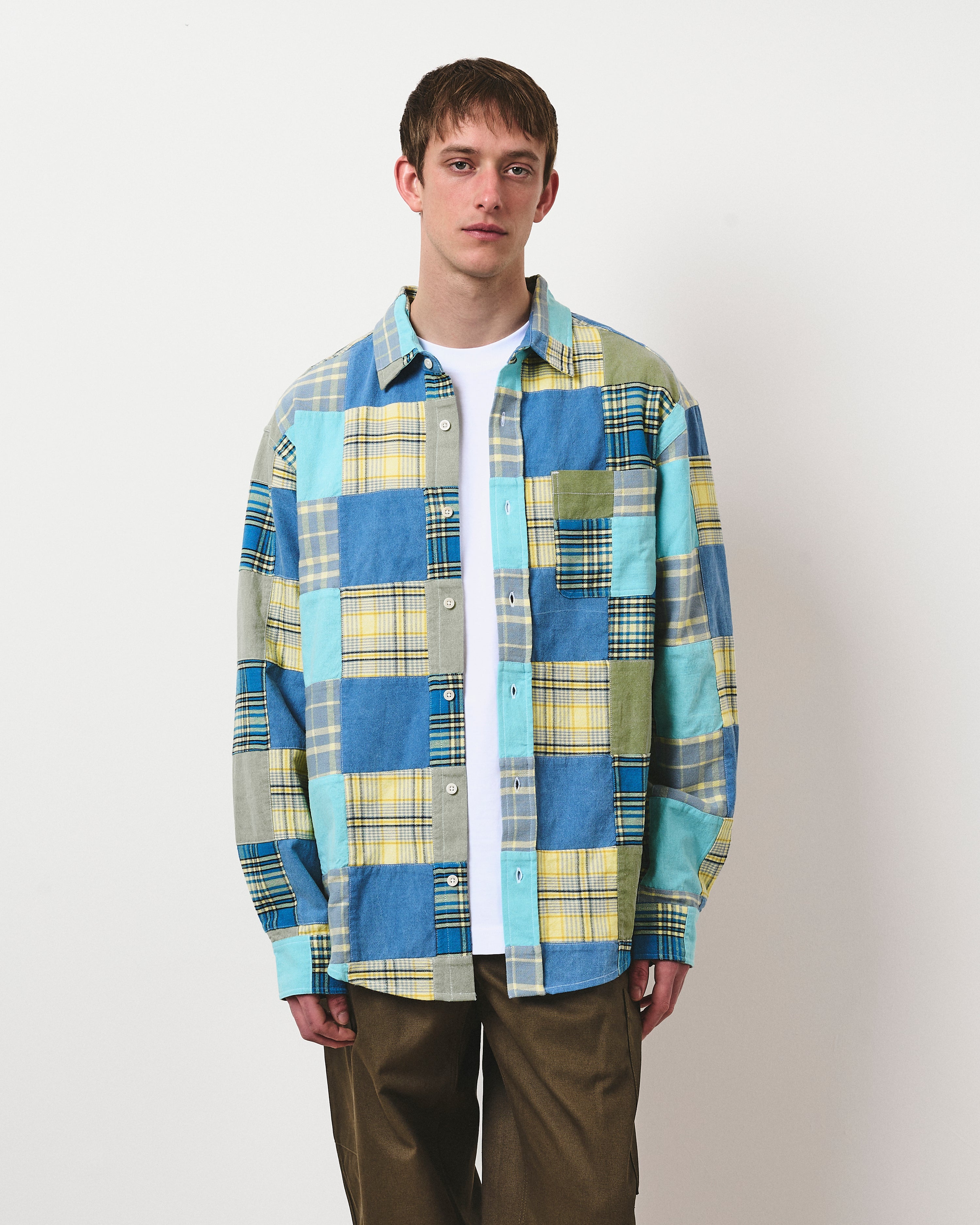Patchwork Heritage Shirt - Crazy Azure