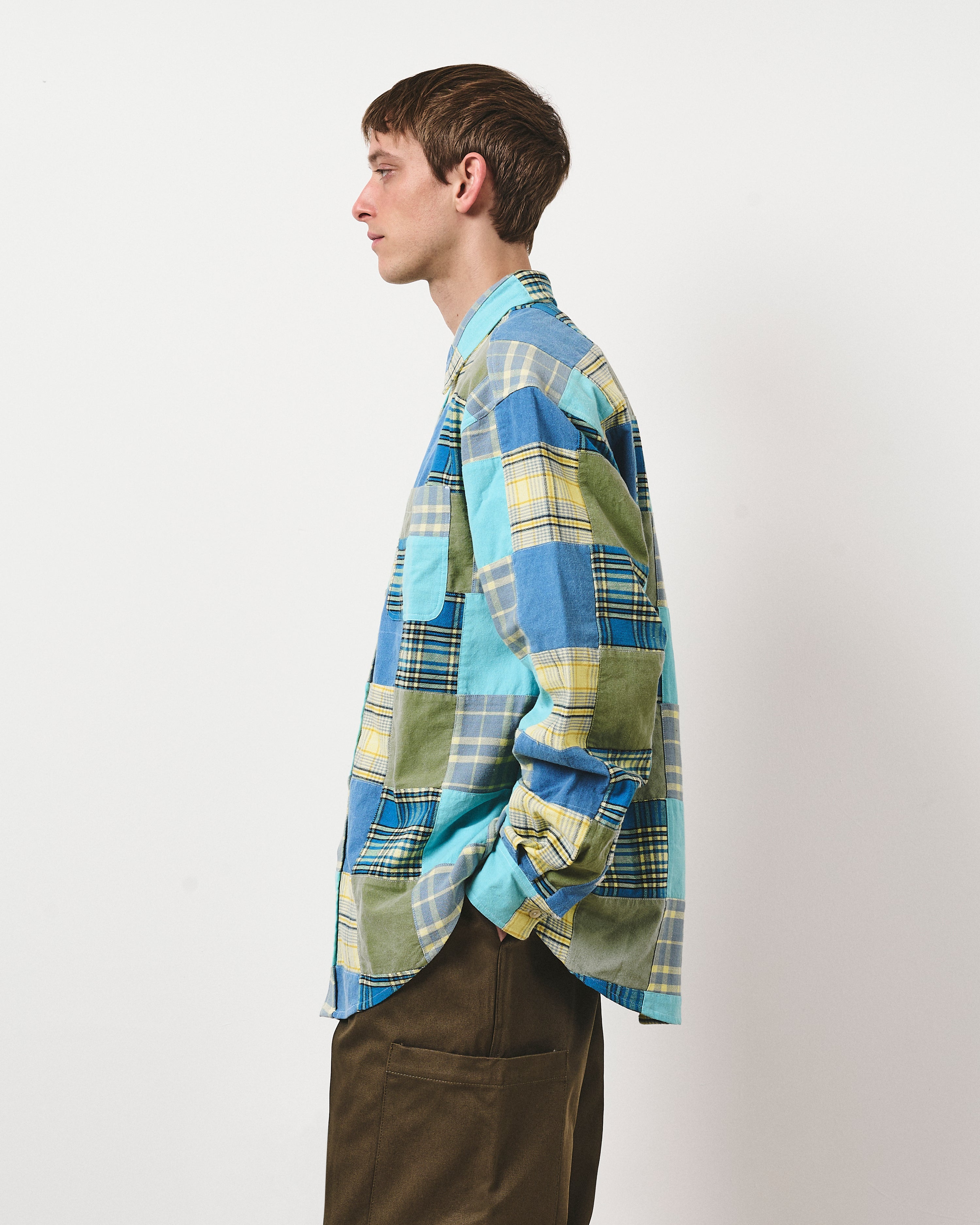 Patchwork Heritage Shirt - Crazy Azure