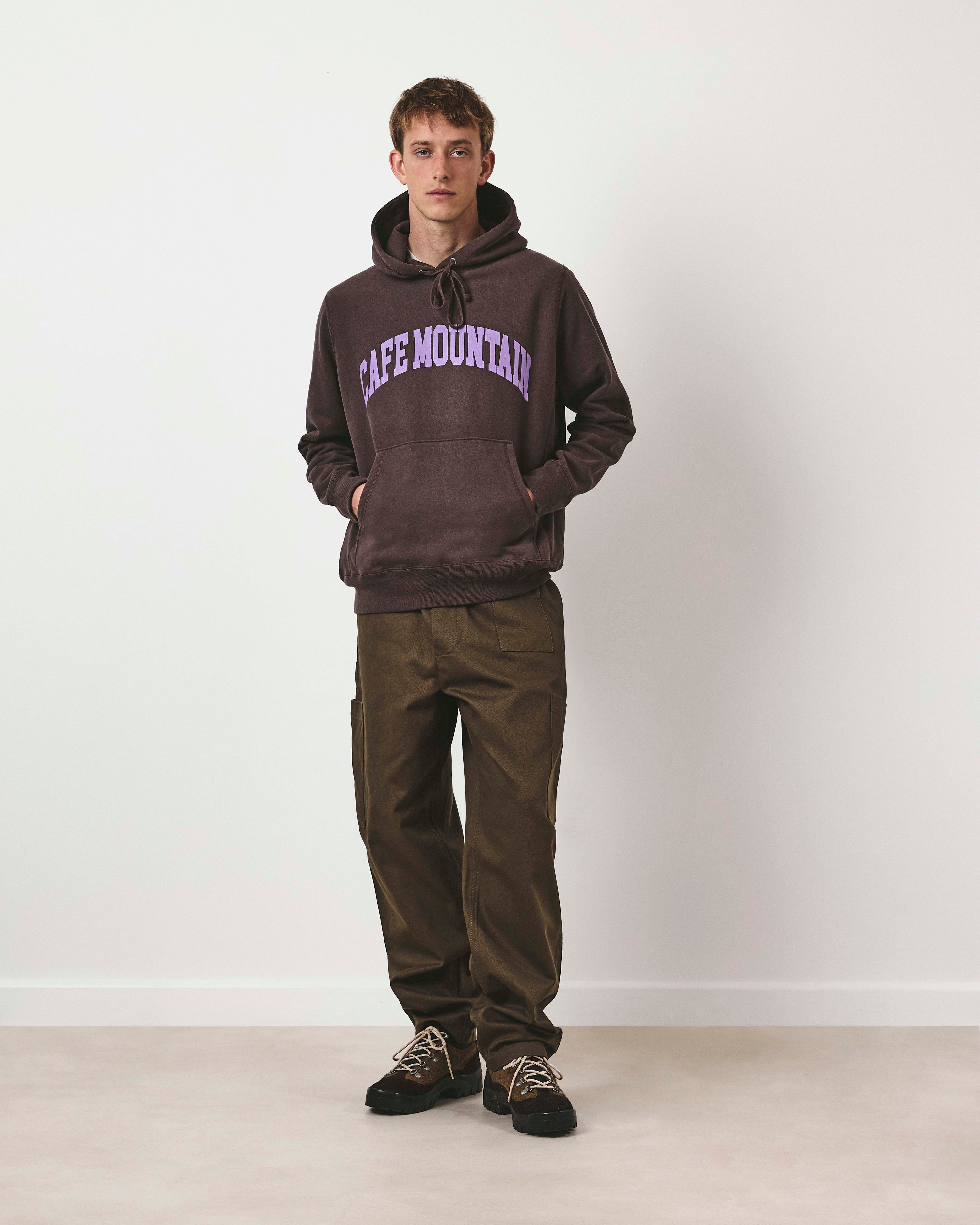 College Logo Hoody - Earth and Aubergine