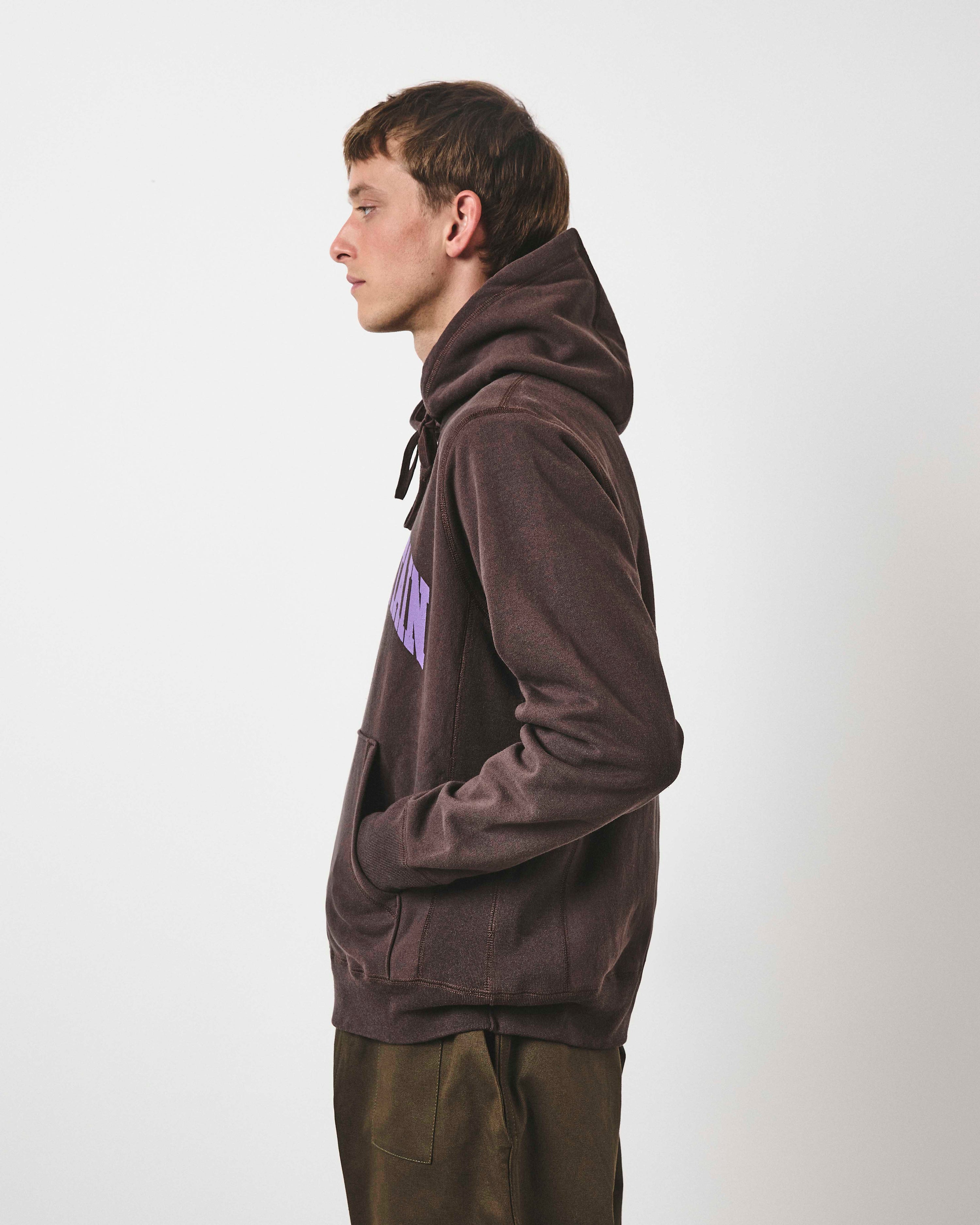 College Logo Hoody - Earth and Aubergine