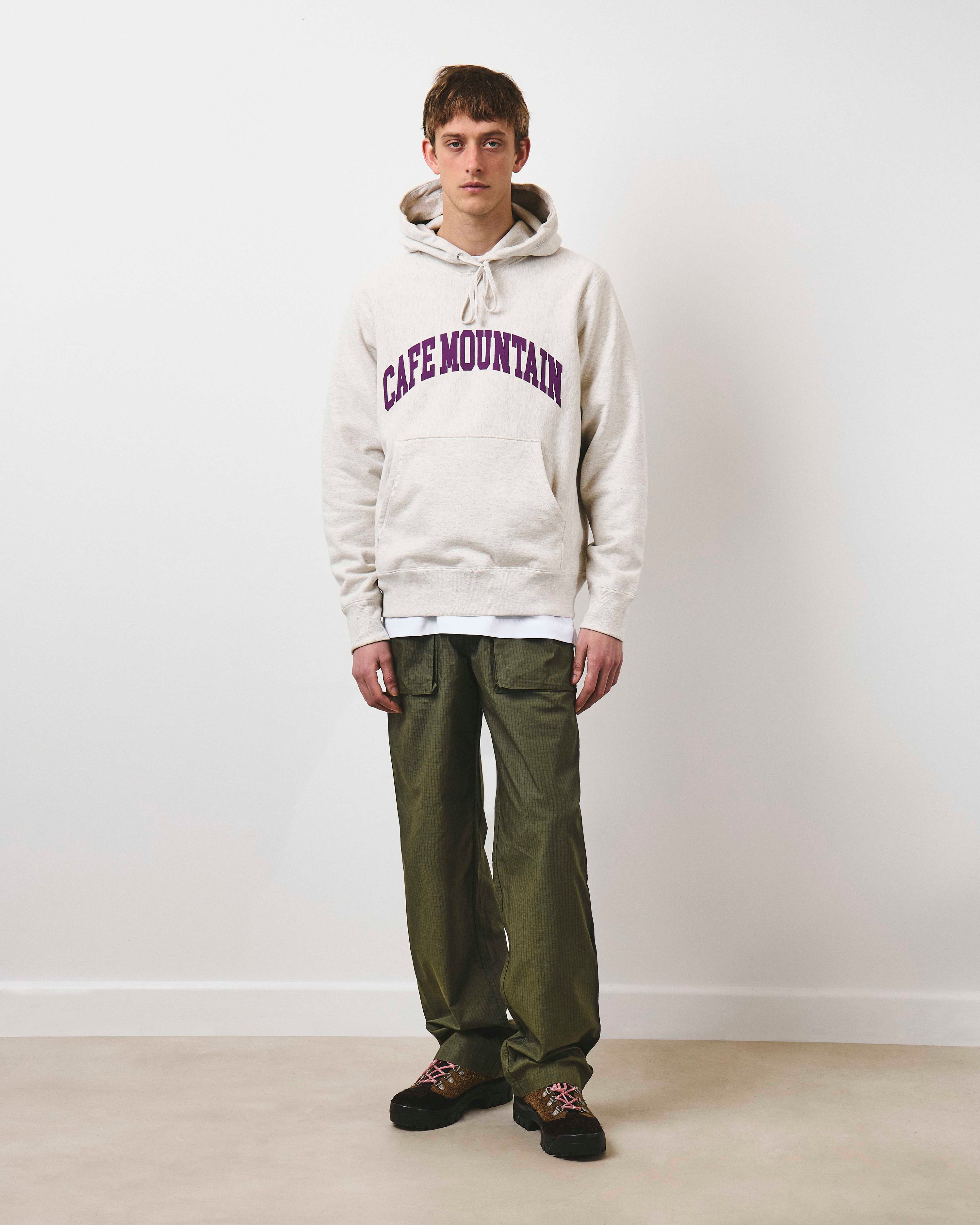 College Logo Hoody - Vintage Heather And Purple