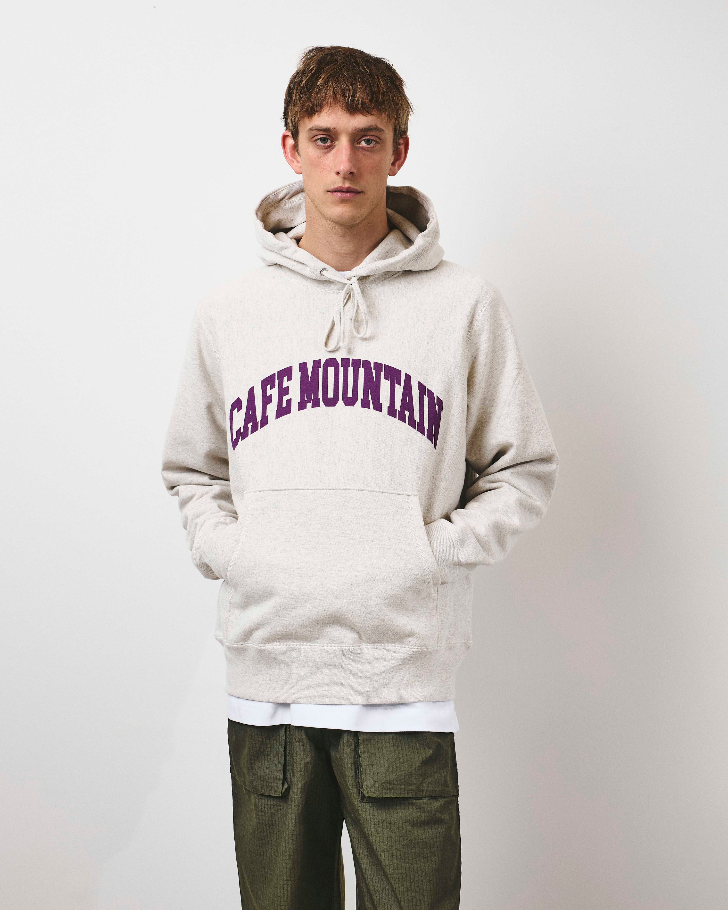 College Logo Hoody - Vintage Heather And Purple