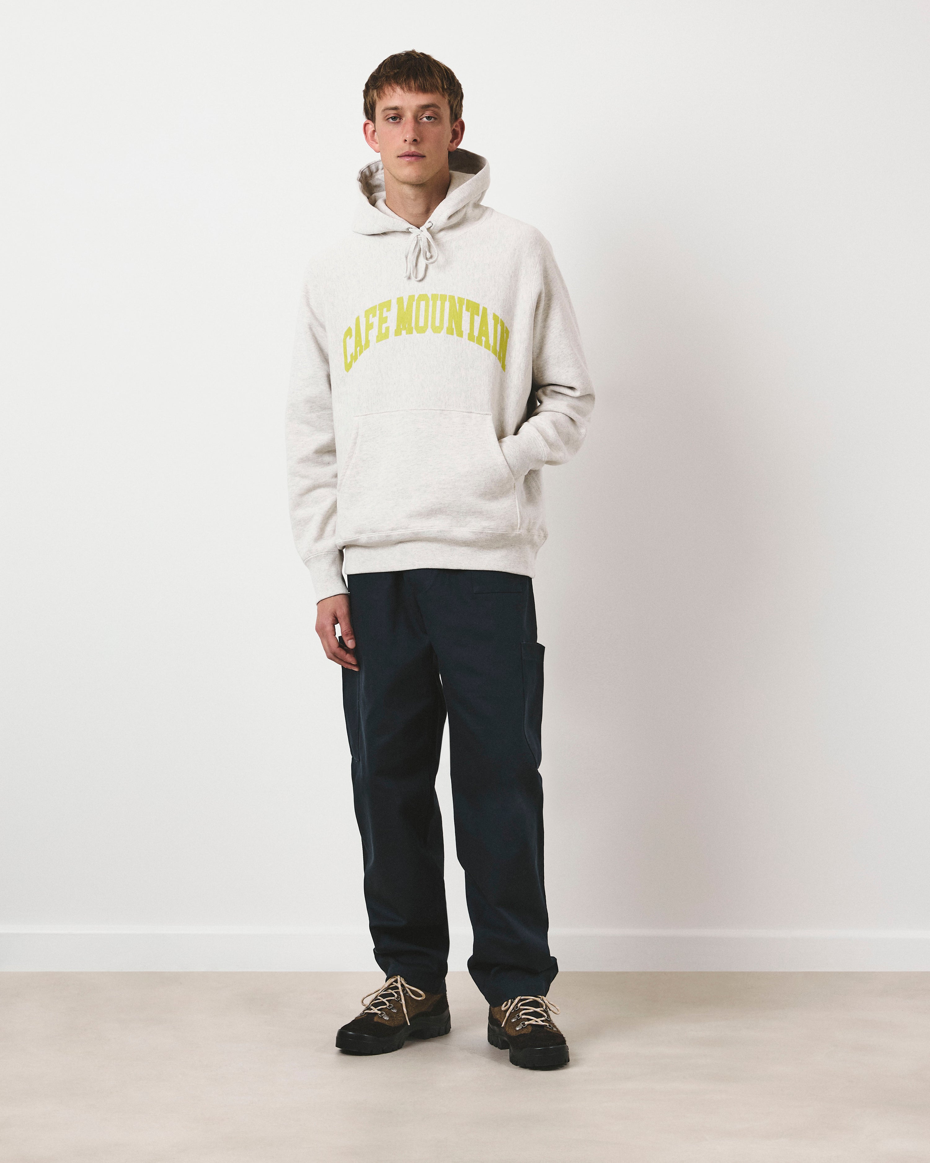 College Logo Hoody - Vintage Heather and Kiwi