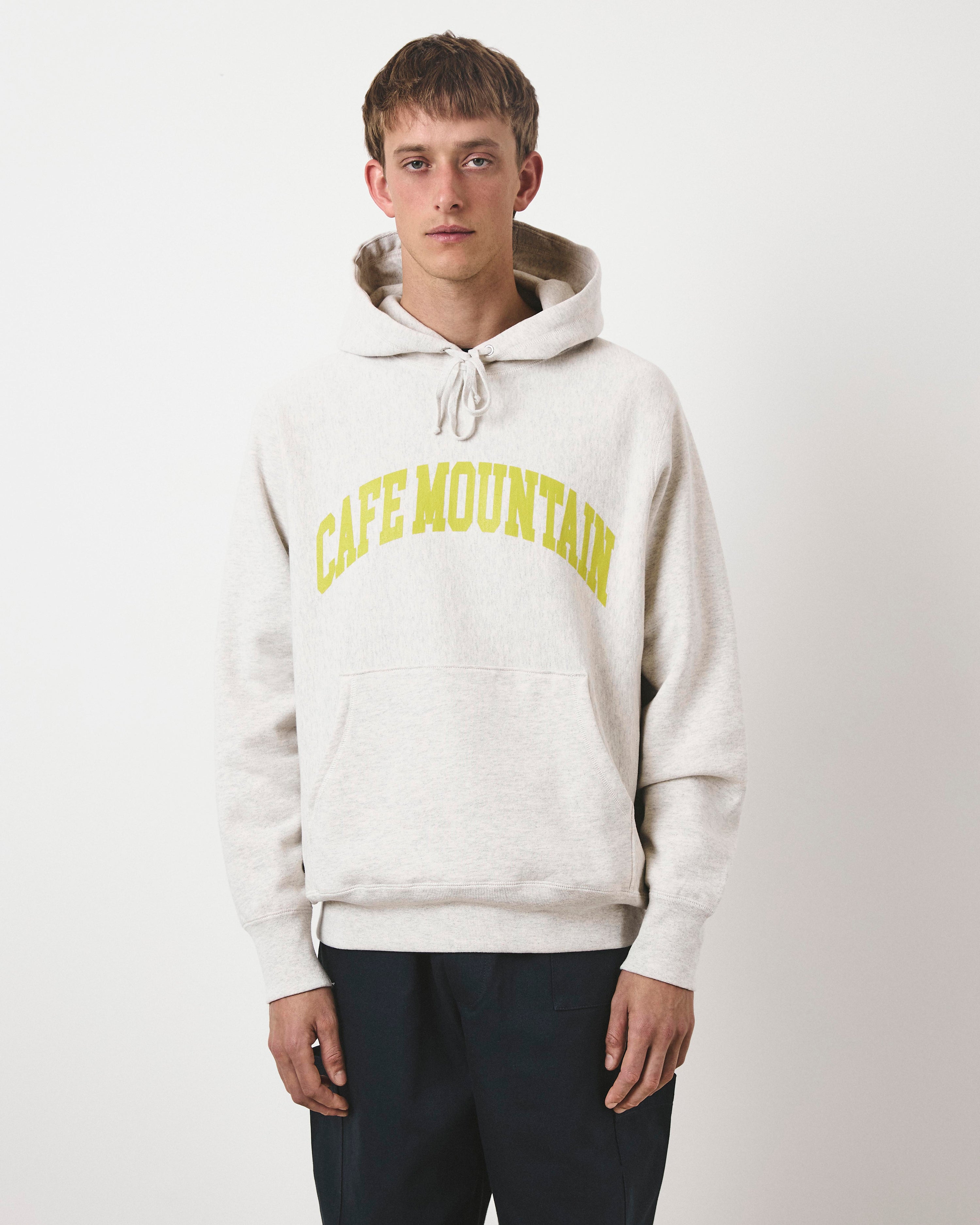 College Logo Hoody - Vintage Heather and Kiwi