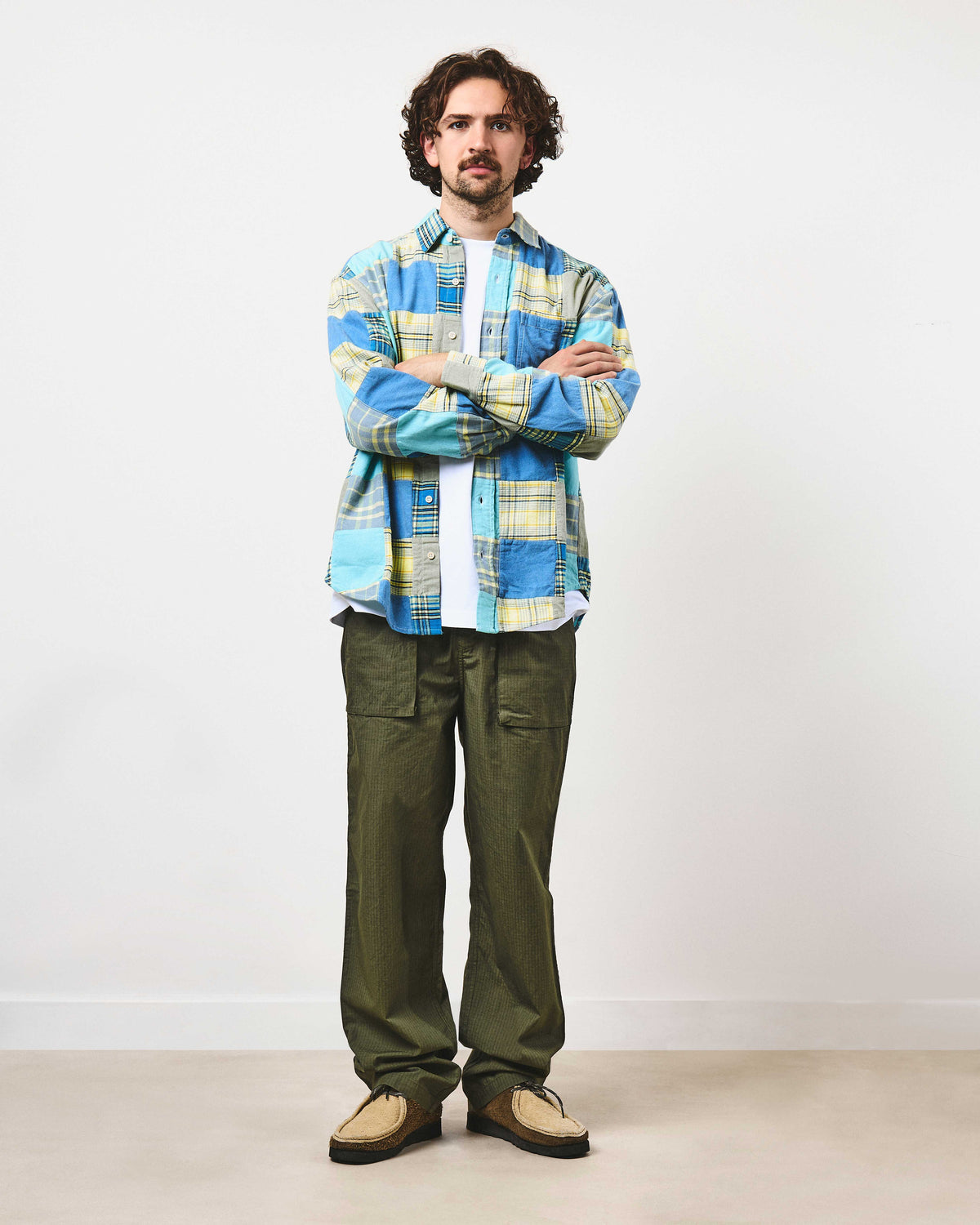 Patchwork Heritage Shirt - Crazy Azure