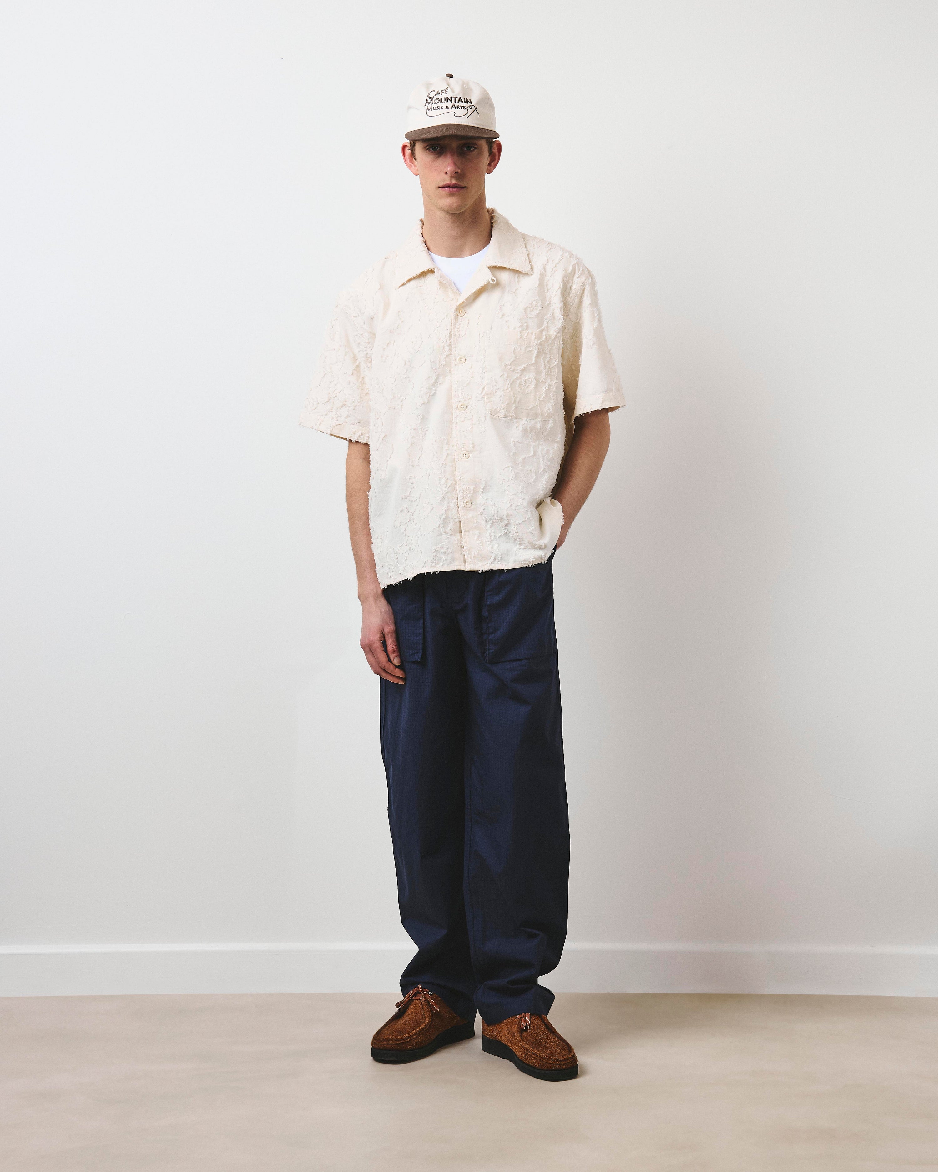 Floral Jacquard Vacation Shirt - Natural