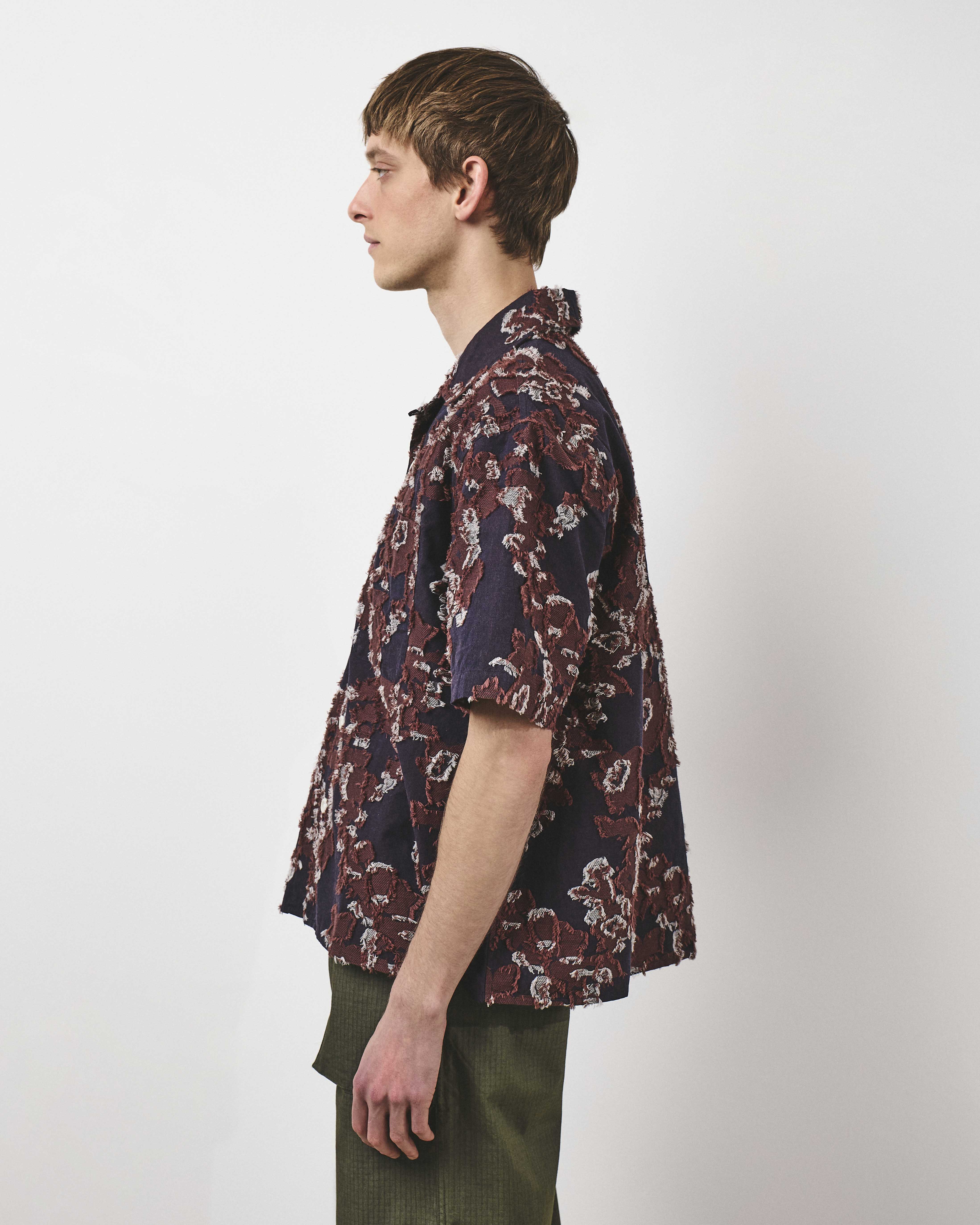 Floral Jacquard Vacation Shirt - Purple – Café Mountain
