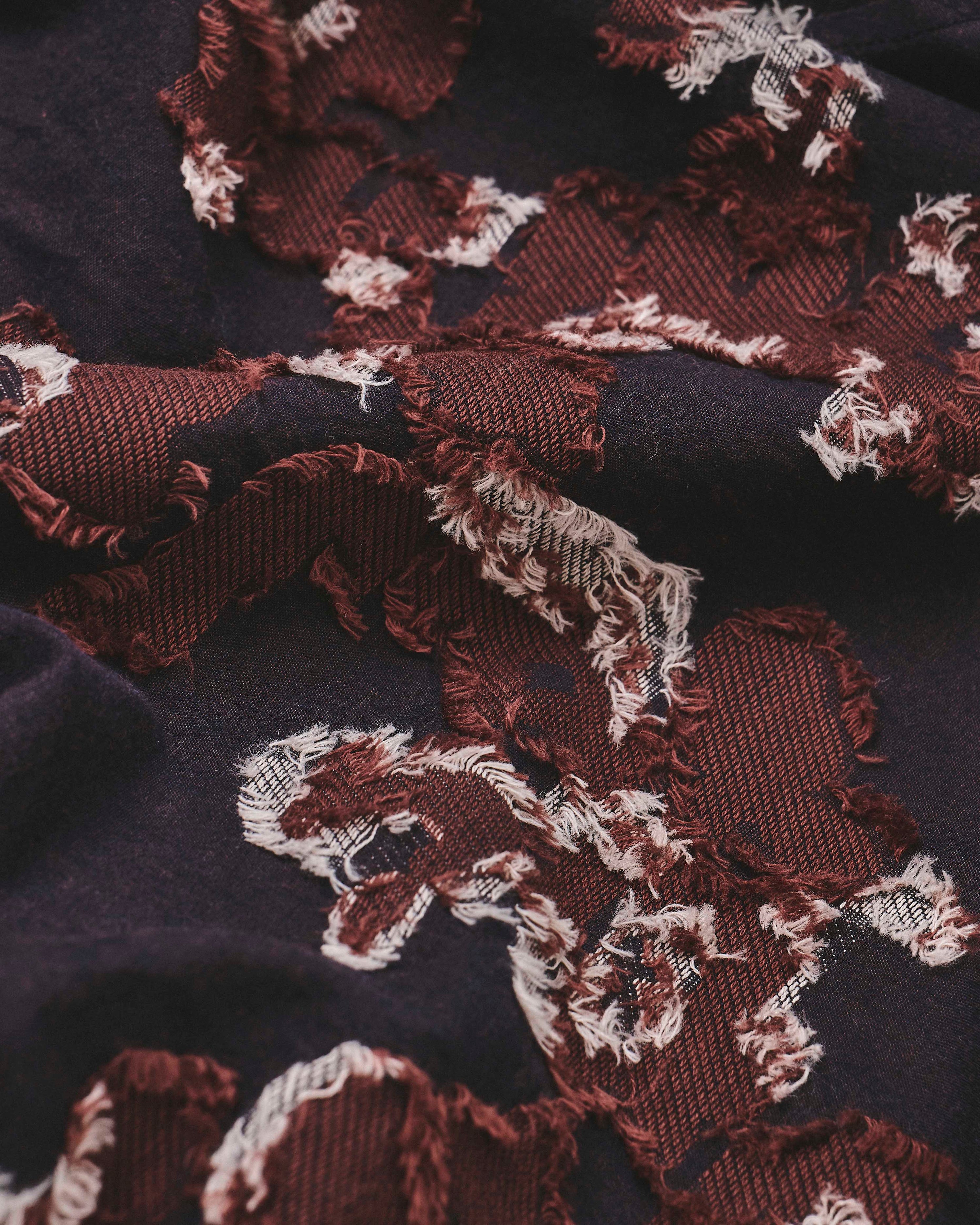 Floral Jacquard Vacation Shirt - Purple