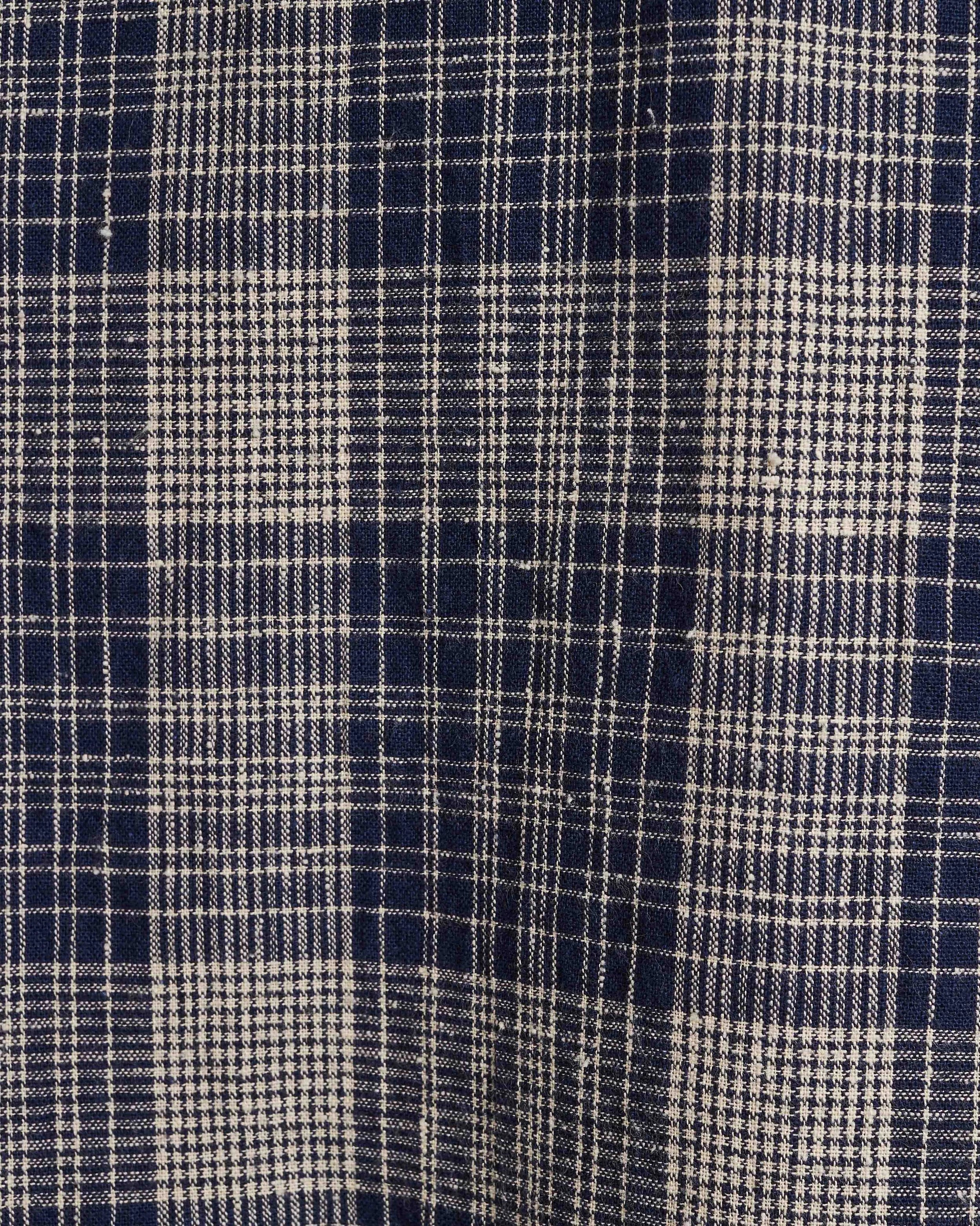 Double Pocket Heritage Shirt - Navy Slub Check