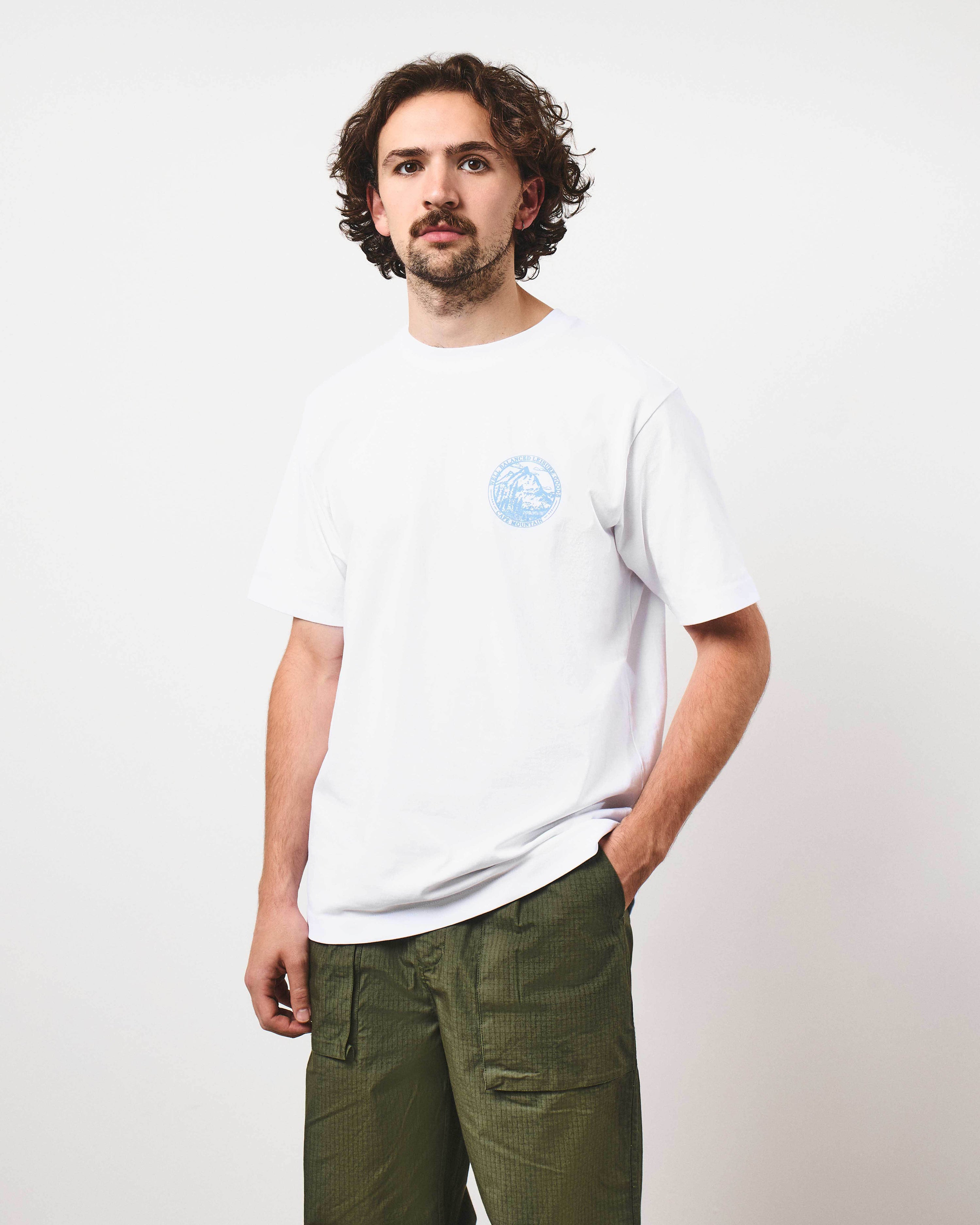 Members Stamp Tee - Natural and Sky