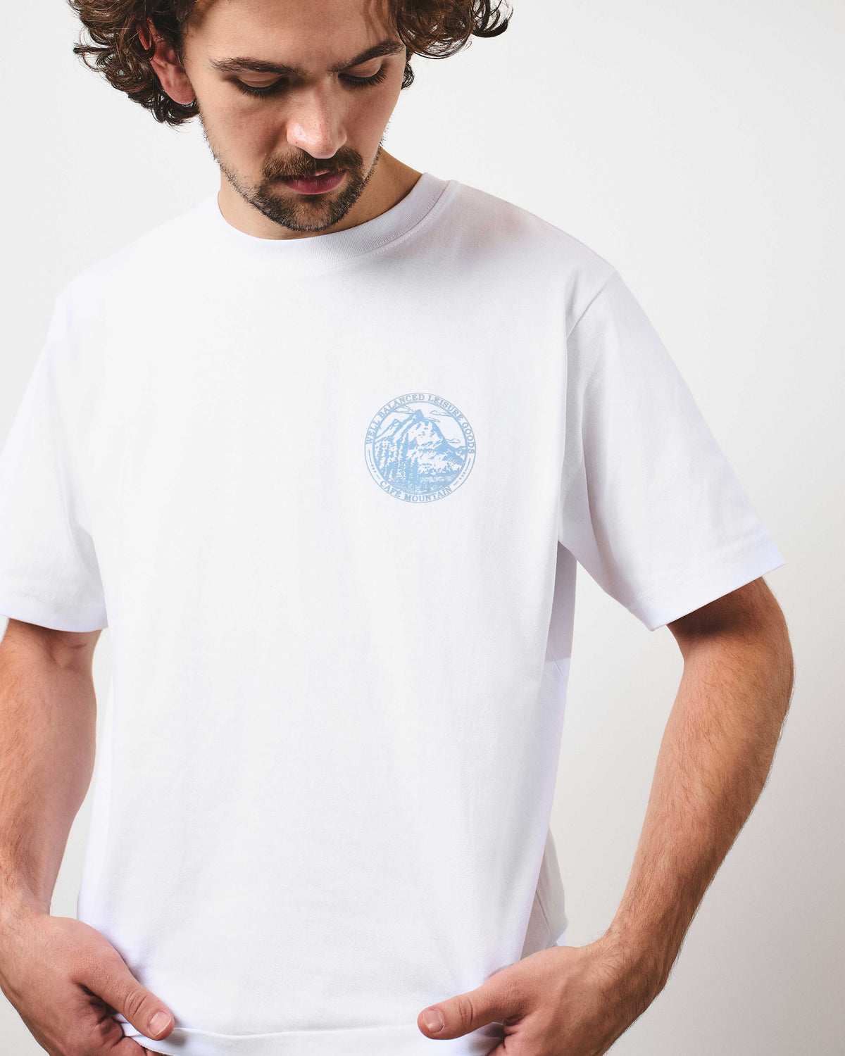 Members Stamp Tee - Natural and Sky