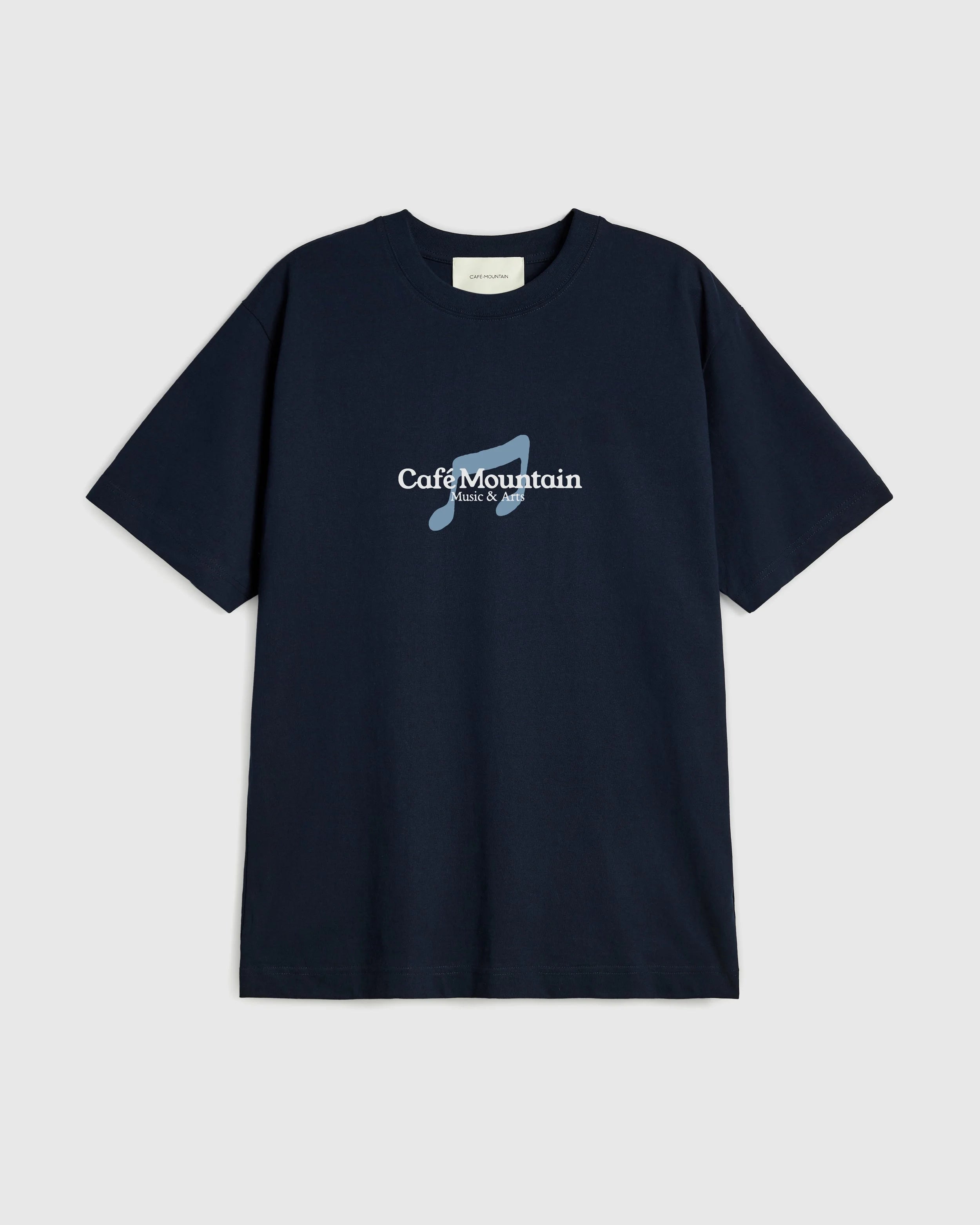 Note Tee - Navy and Sky