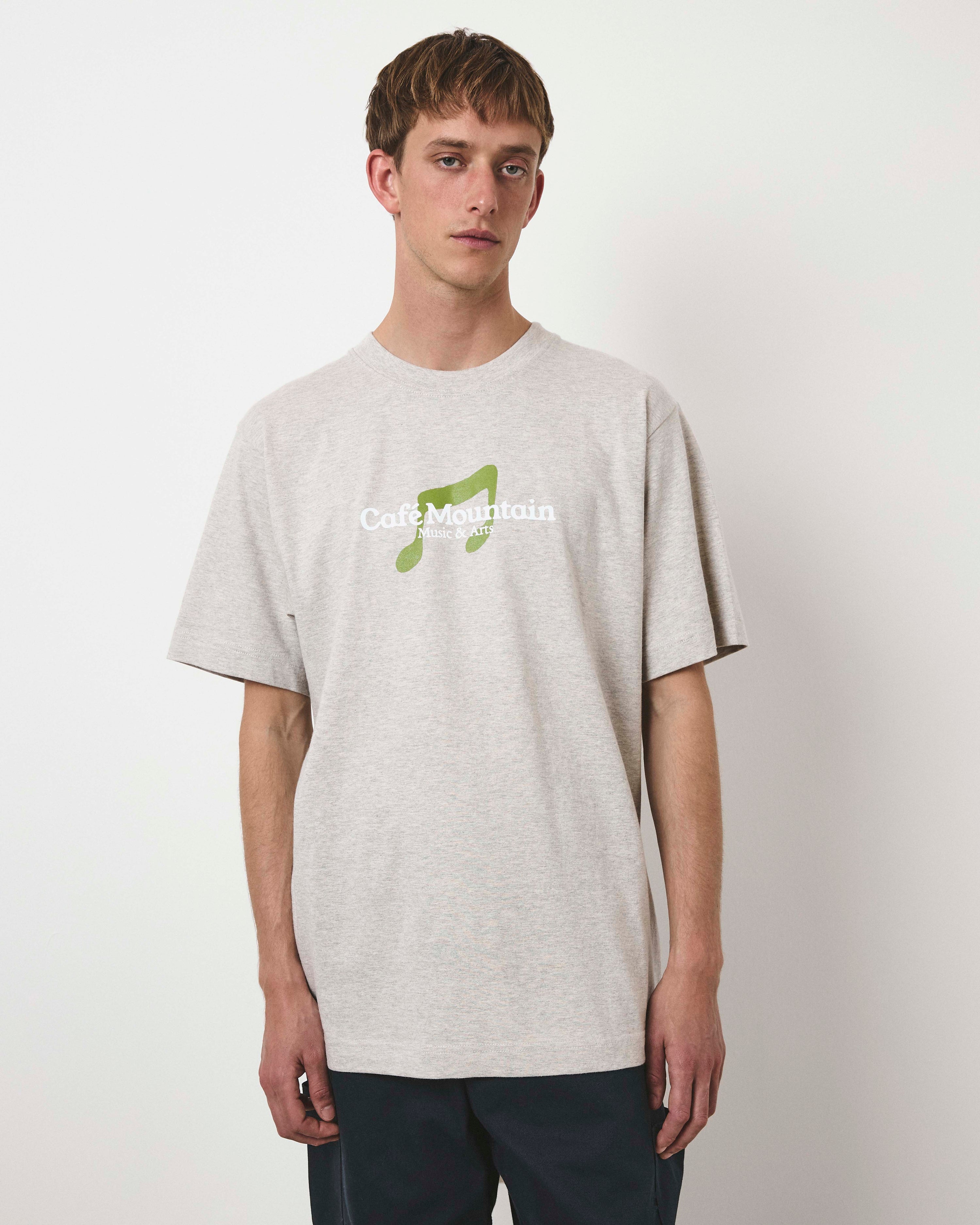 Note Tee - Vintage Heather and Kiwi
