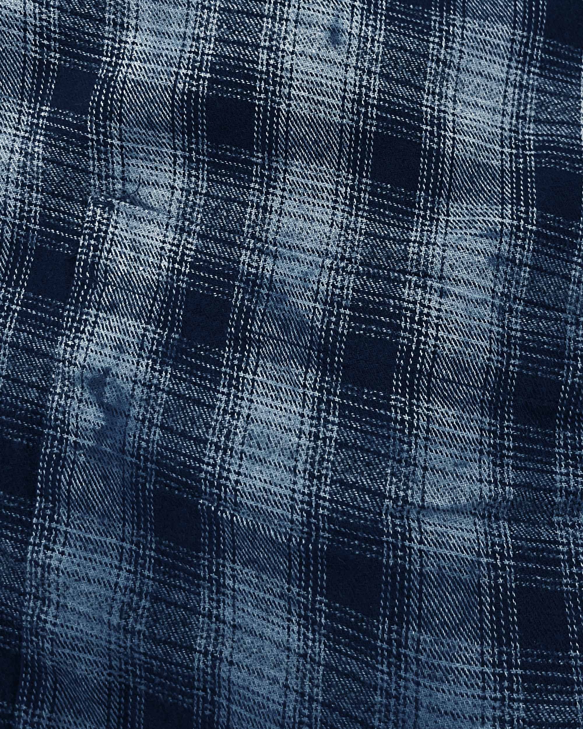 Easy Check Jacket - Uneven Indigo