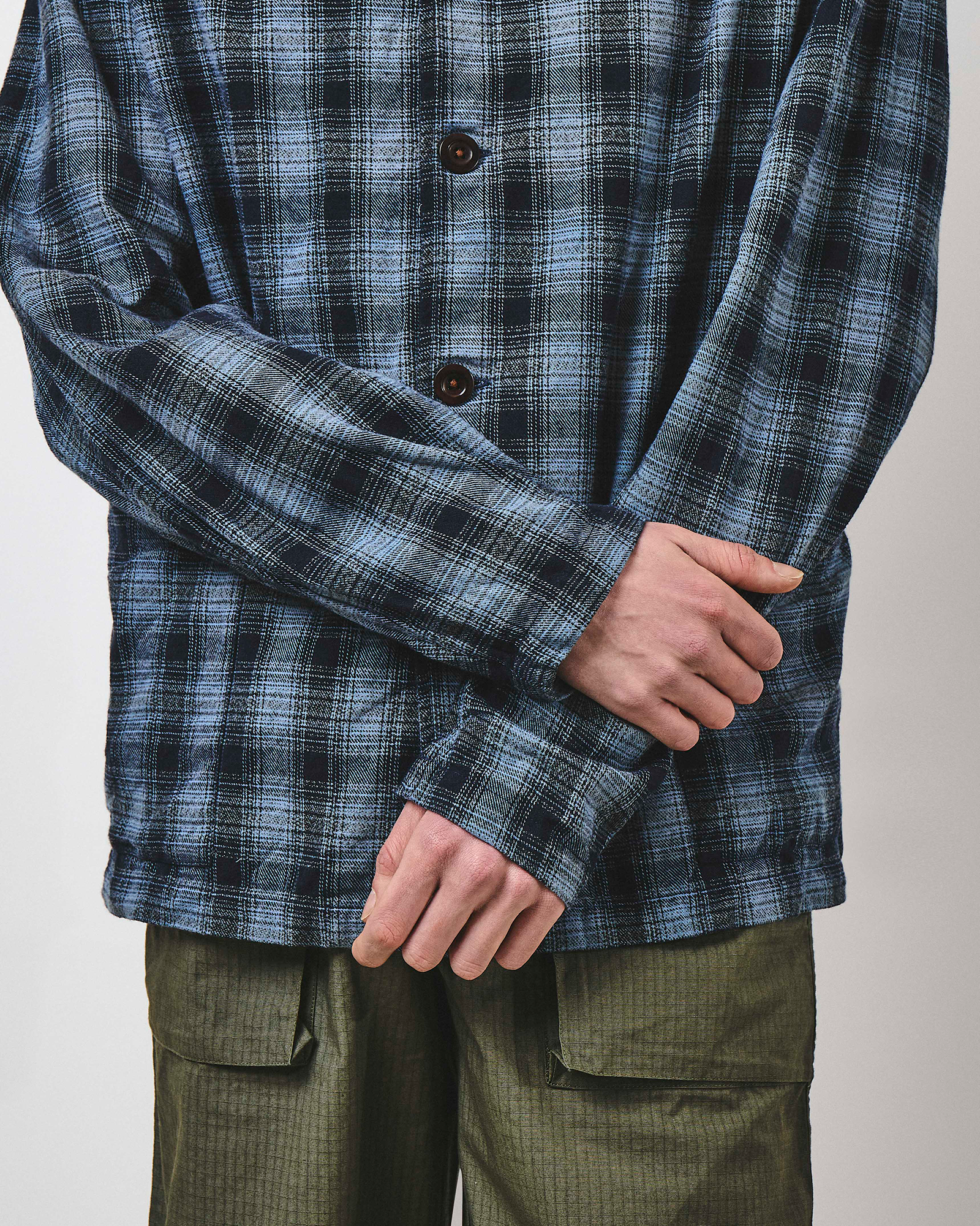 Easy Check Jacket - Uneven Indigo